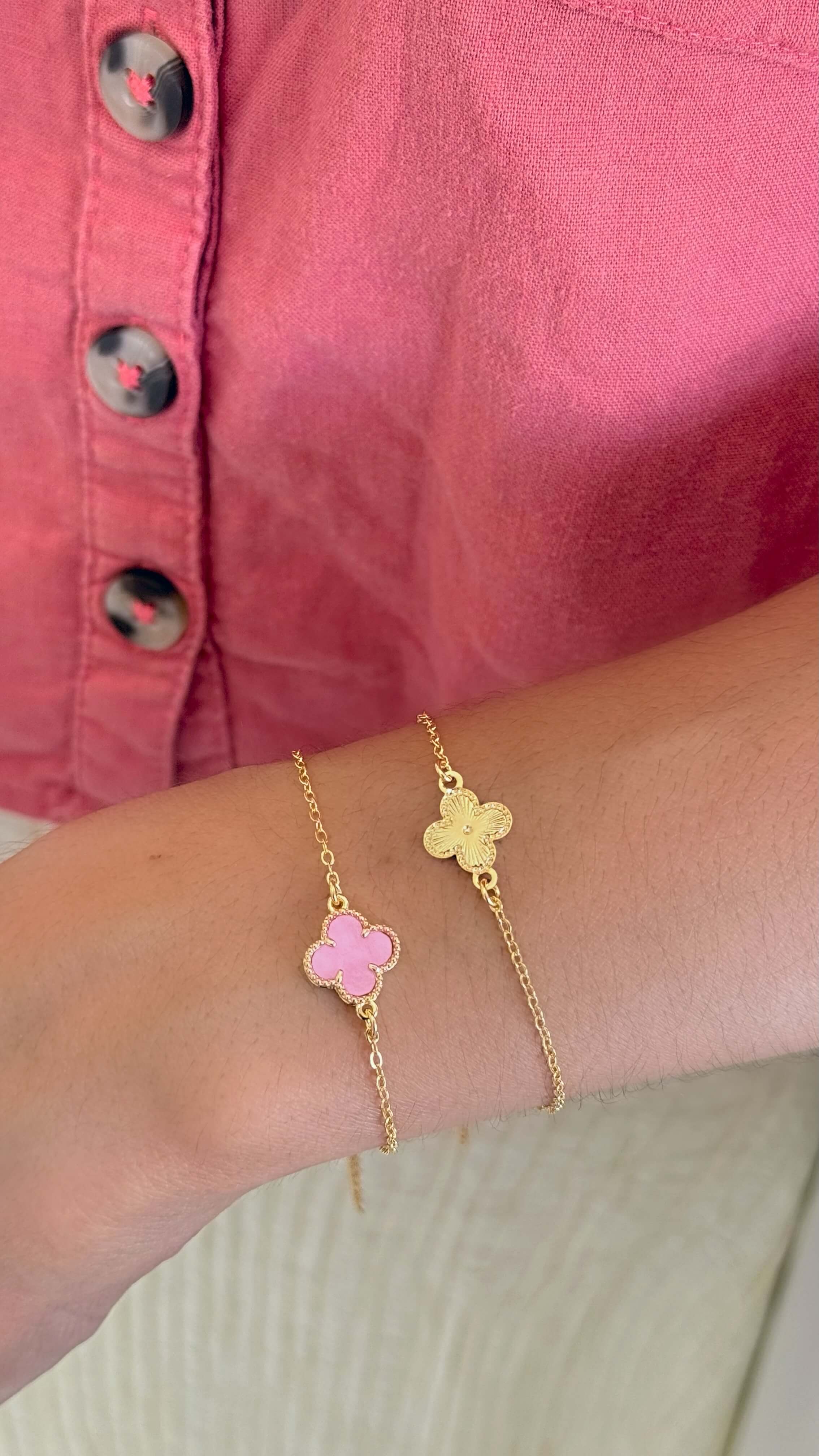 Pulseira Trevo Liso Ouro