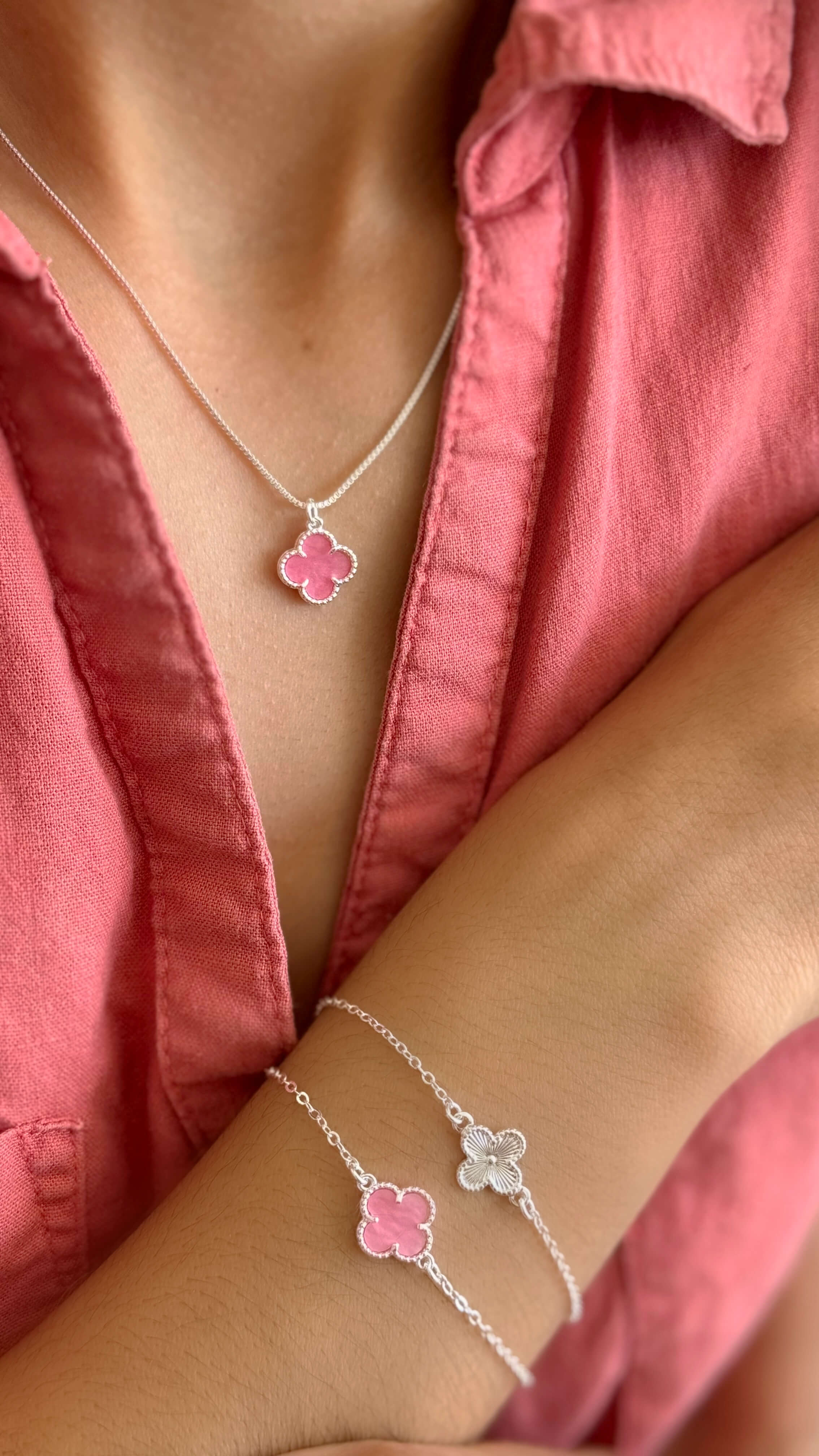 Pulseira Trevo Liso Prata