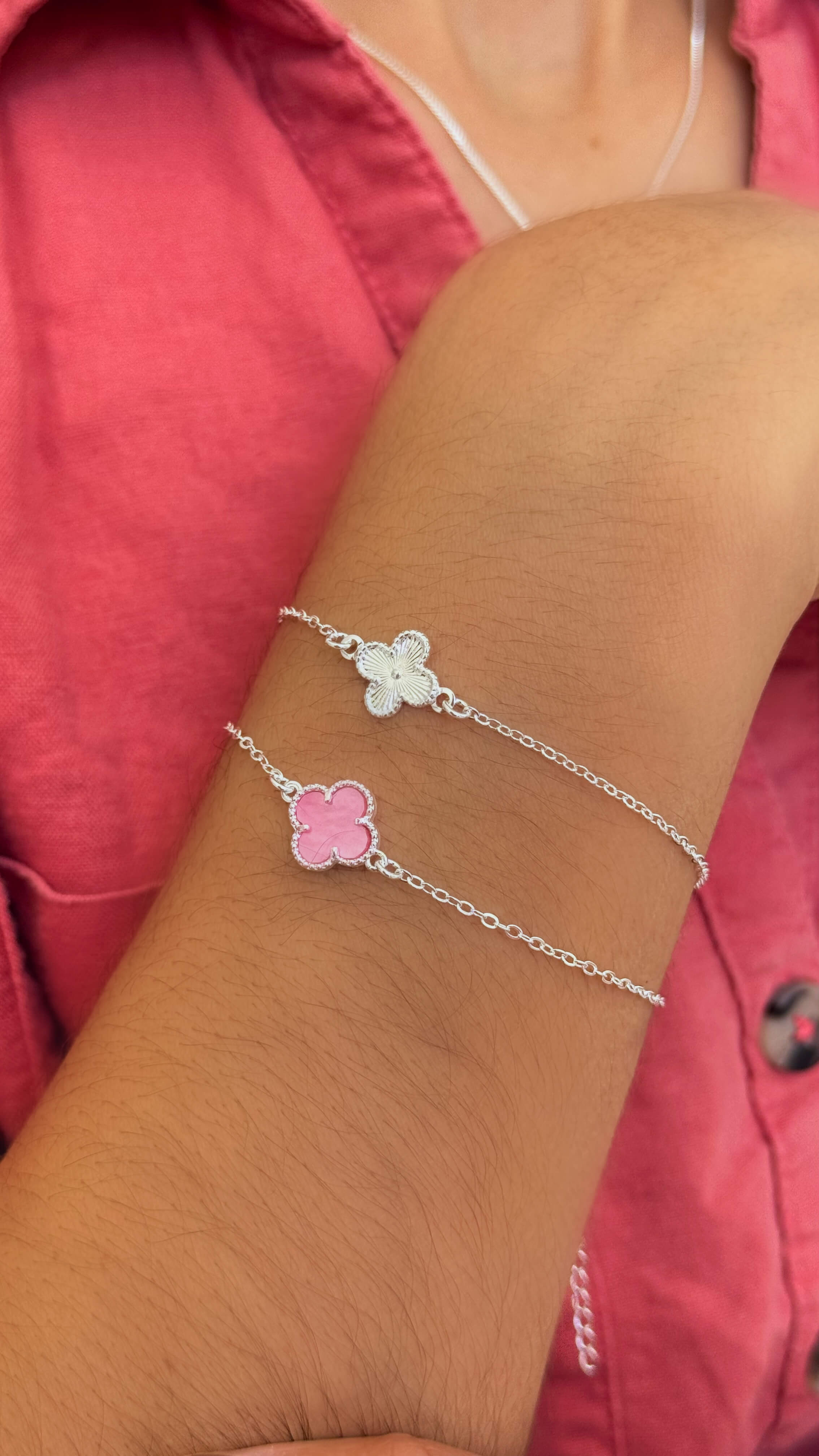 Pulseira Trevo Liso Prata
