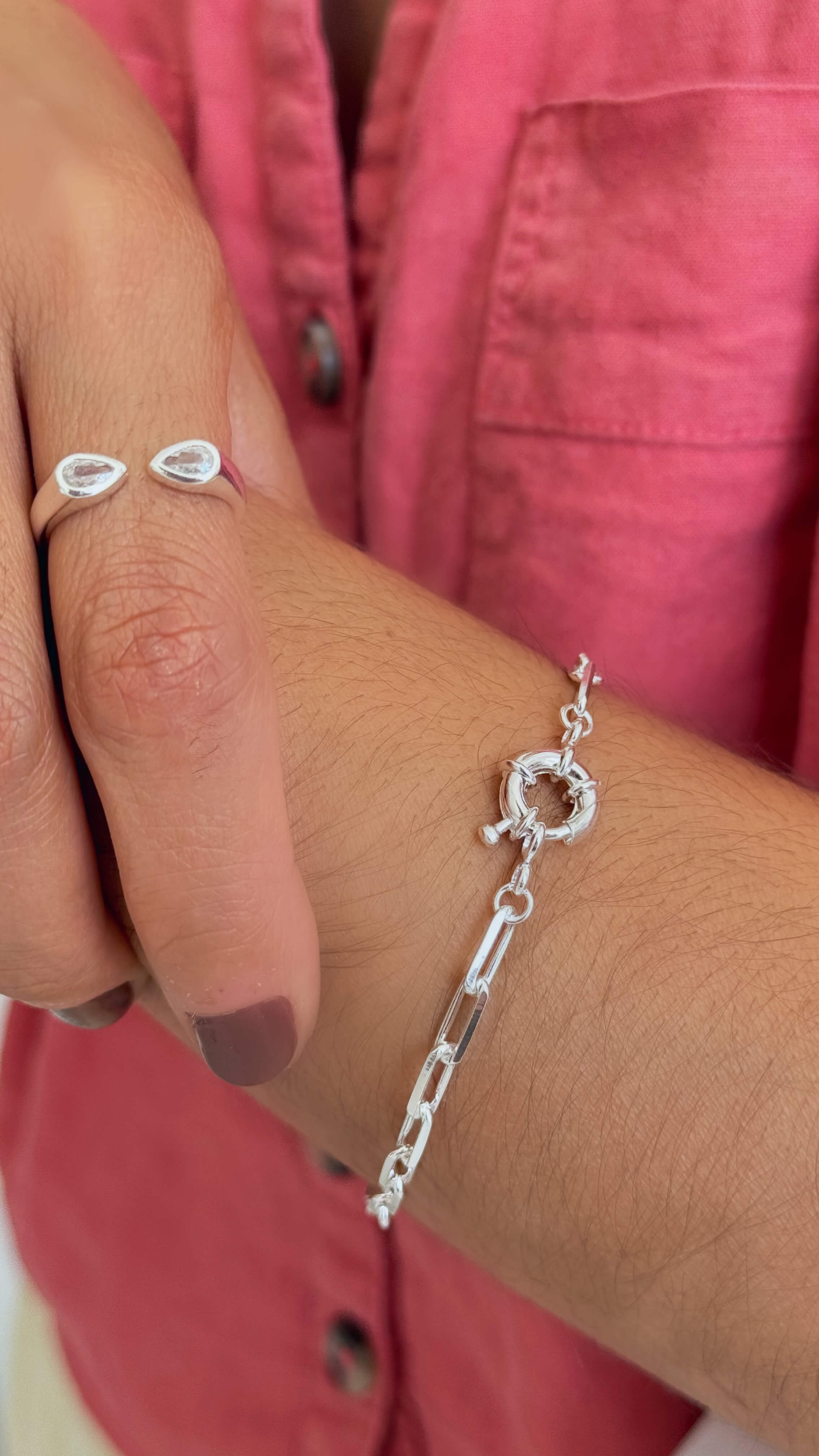 Pulseira Elos Clássicos Fecho Boia Prata