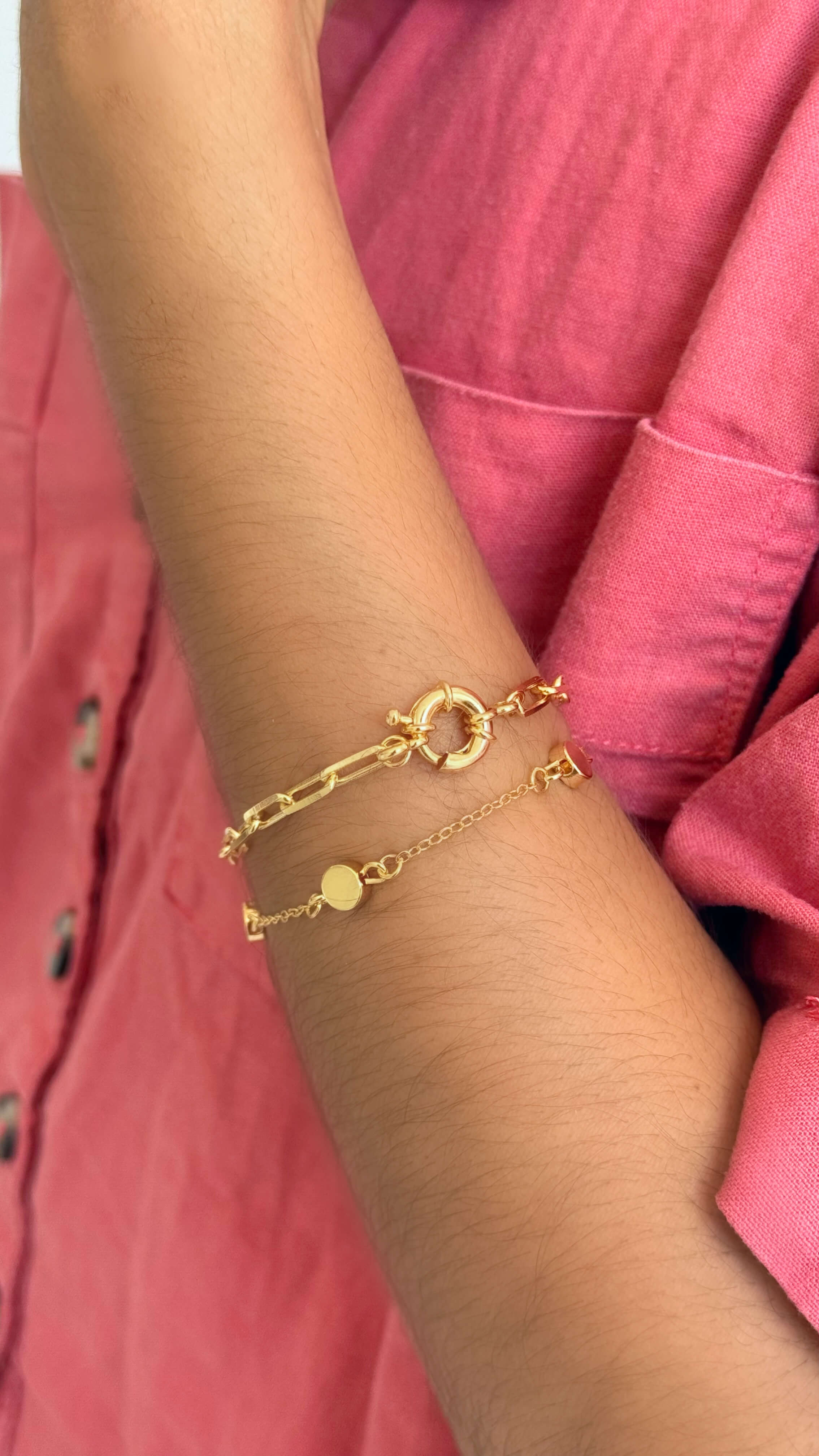 Pulseira Bolinhas Chapadas Ouro