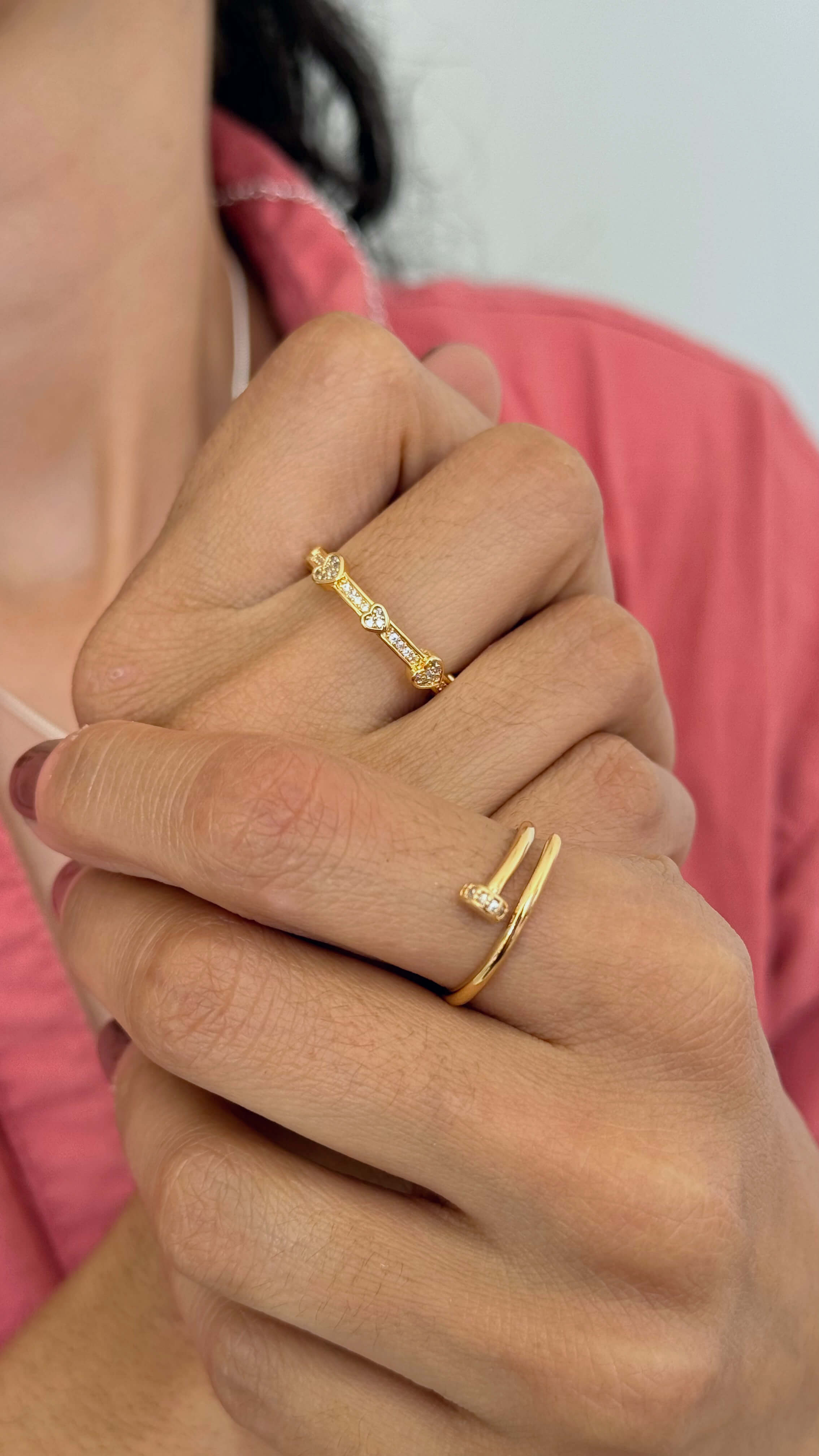 Anel Prego Slim Ajustável Ouro
