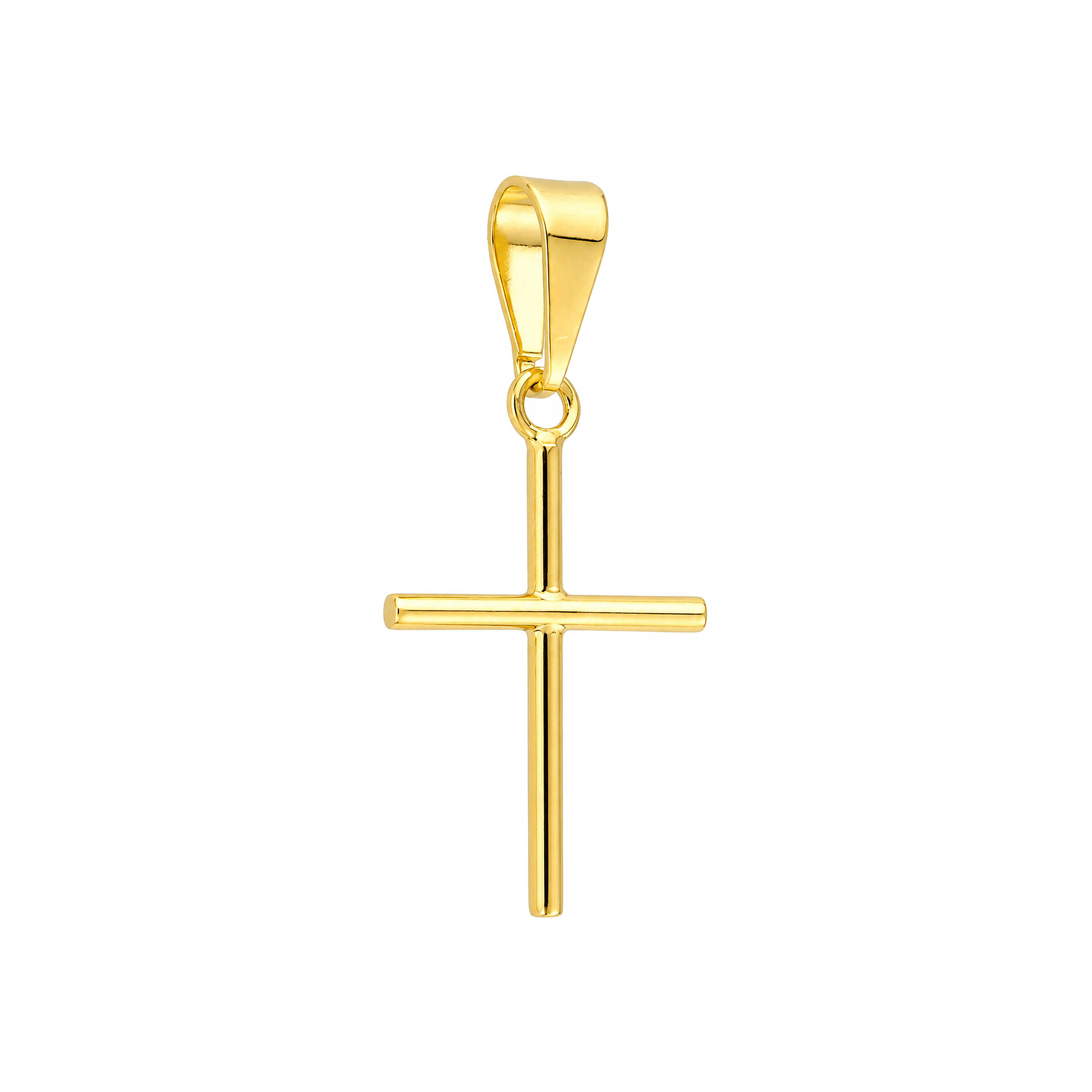 Pingente Cruz Lisa Pequena Masculino Ouro