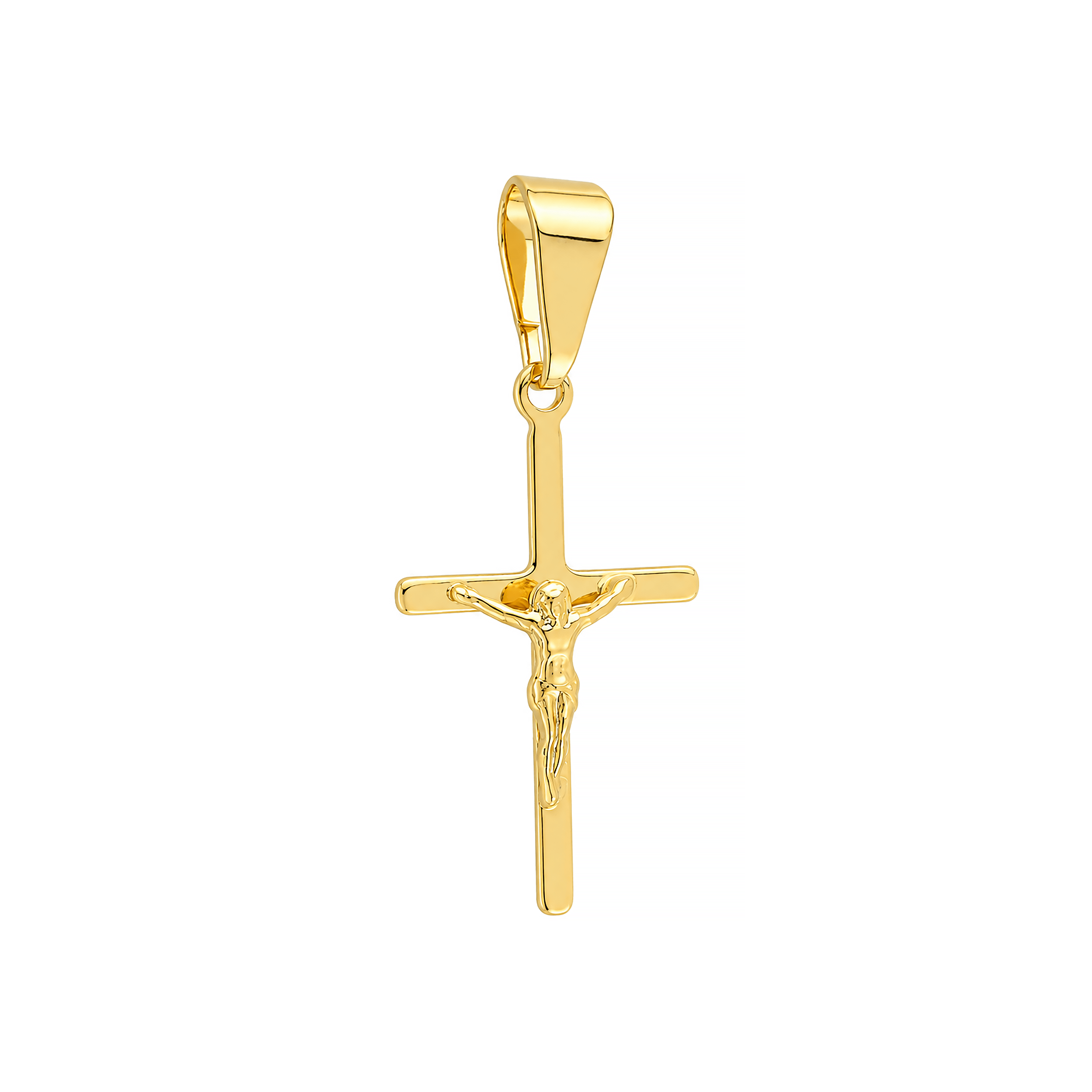 Pingente Cruz Cristo Pequena Masculino Ouro
