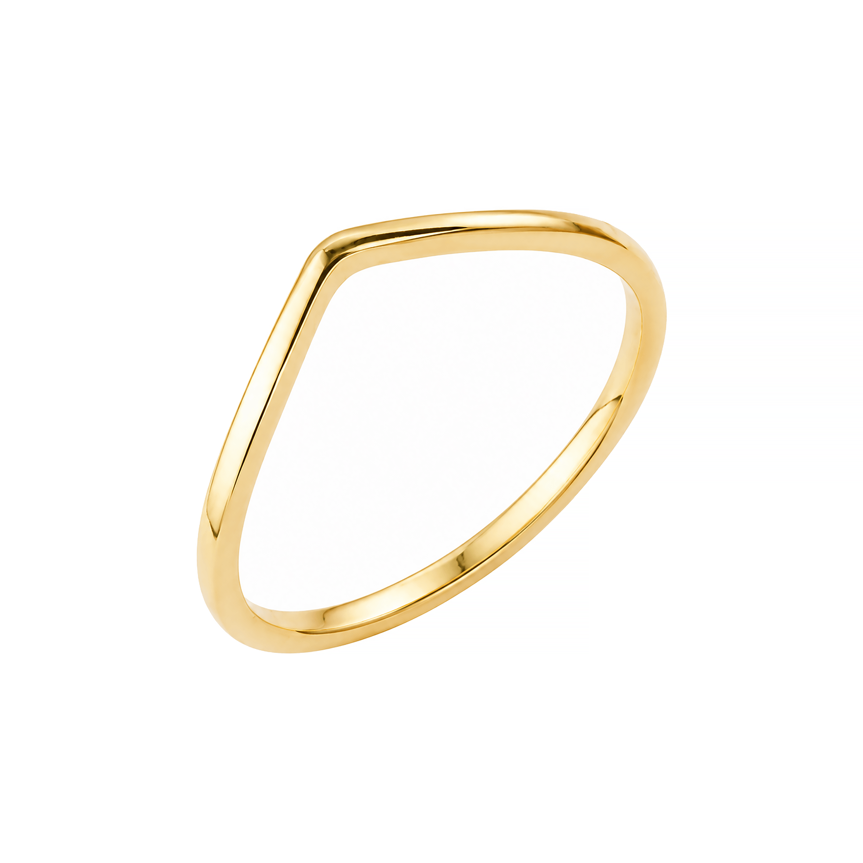 Anel Chevron Liso Ouro