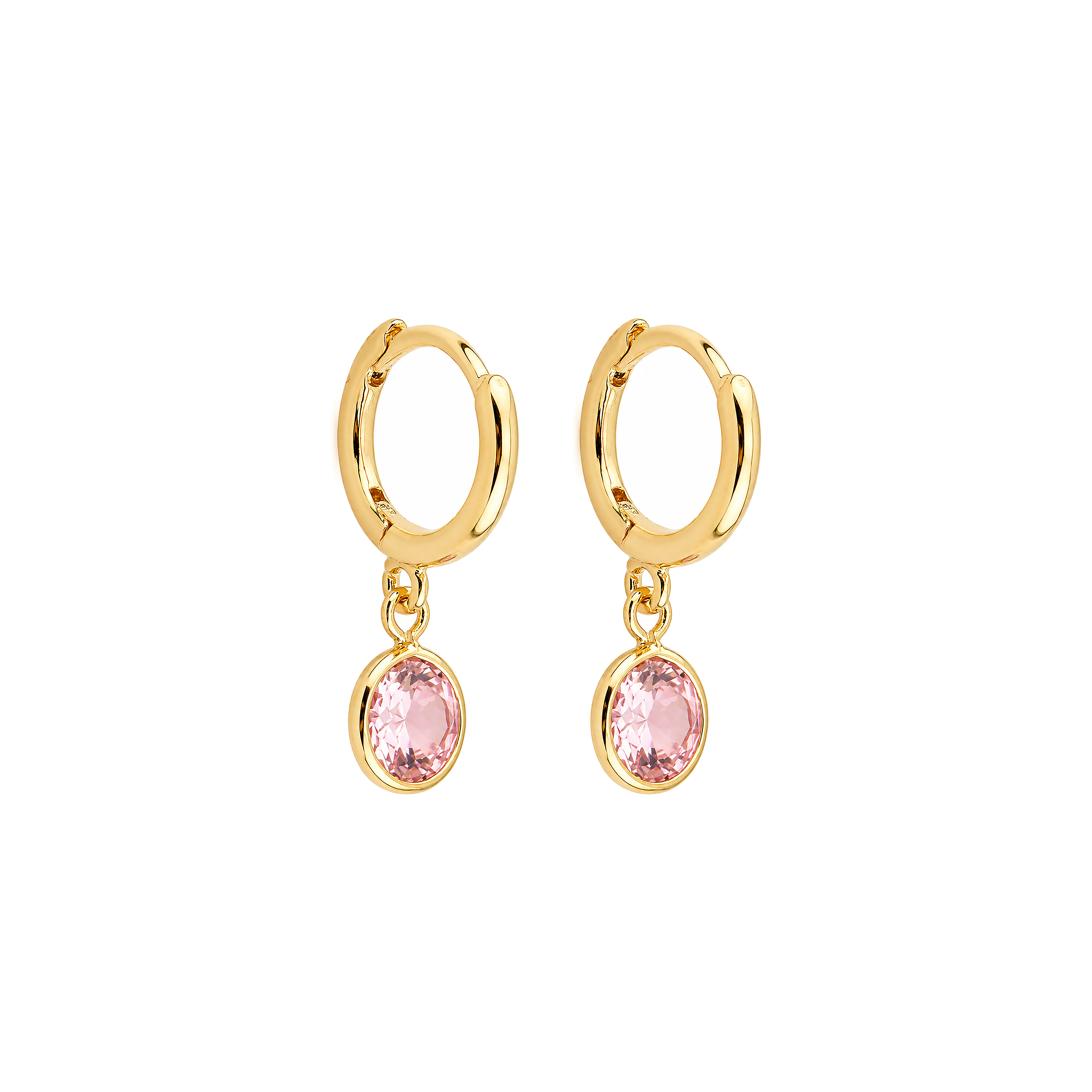 Brinco Argola Cristal Rosa Ouro