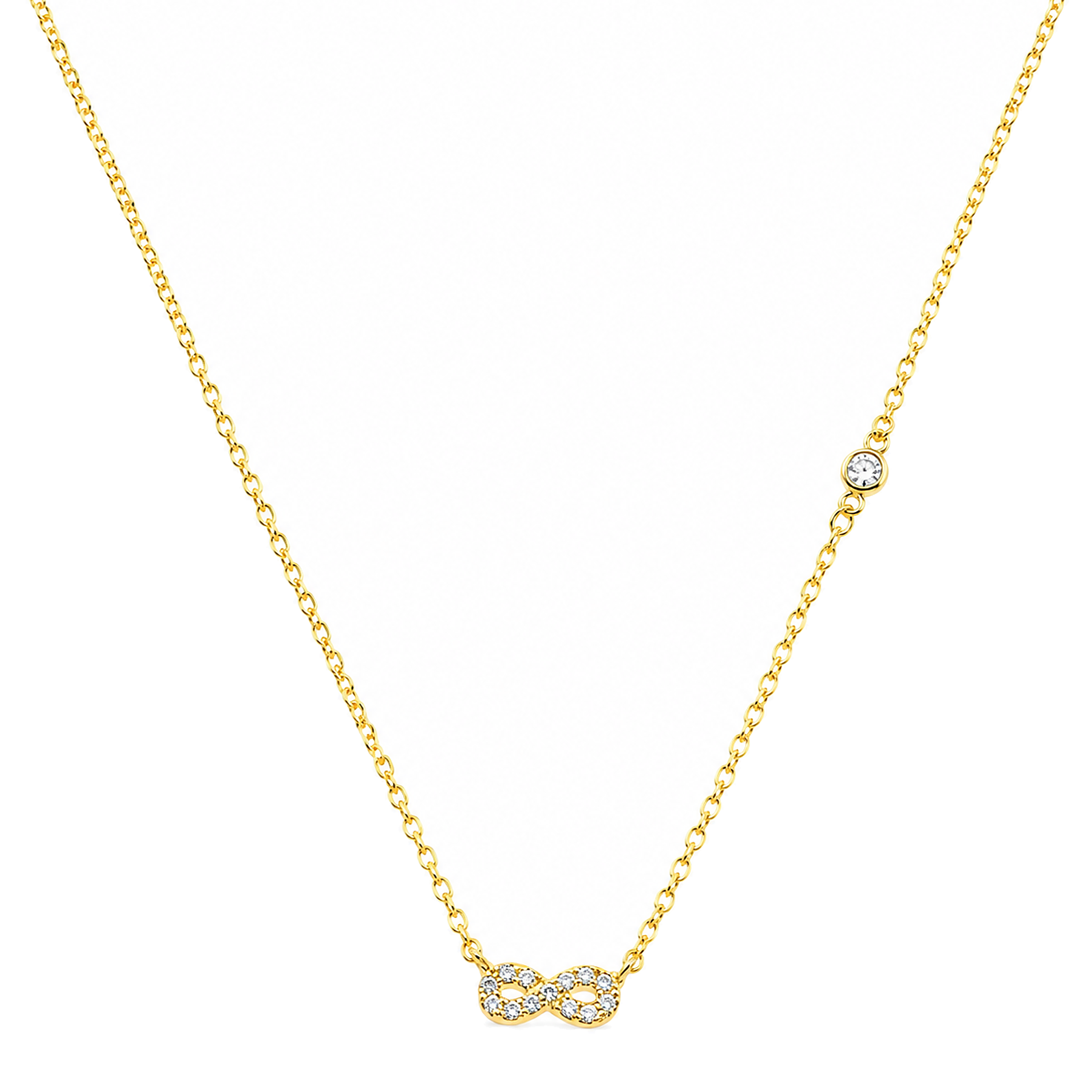 Colar Infinito com Zircônias Ouro