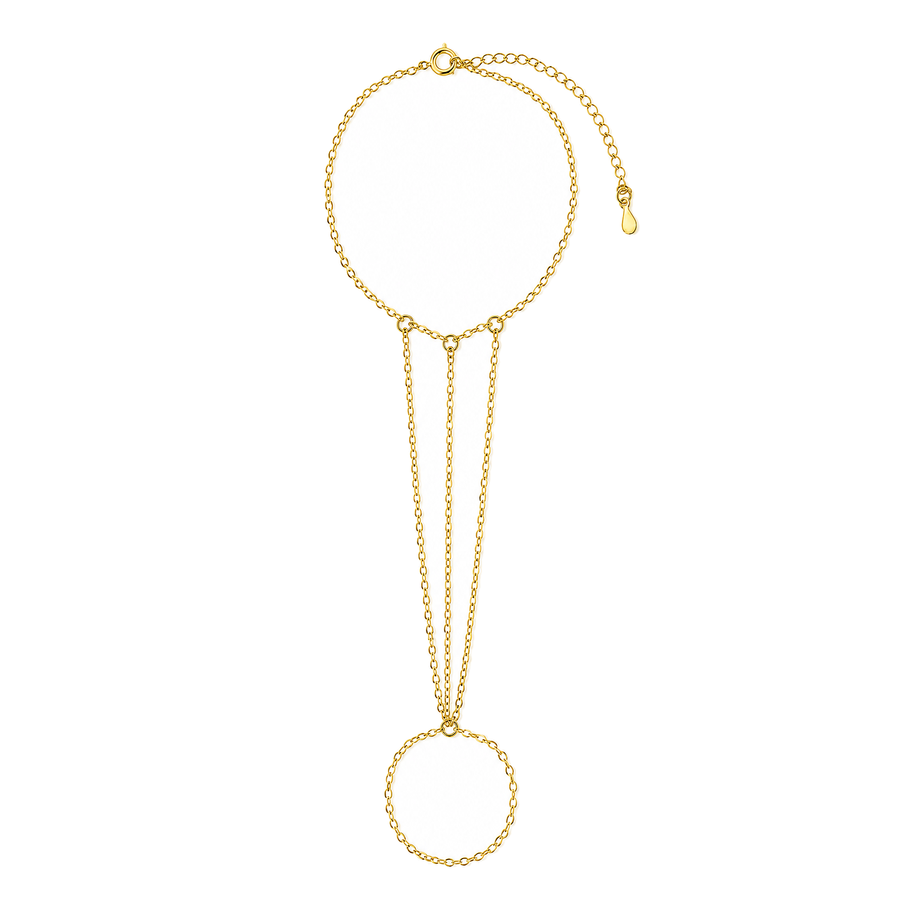 Pulseira de Mão Correntes Ouro