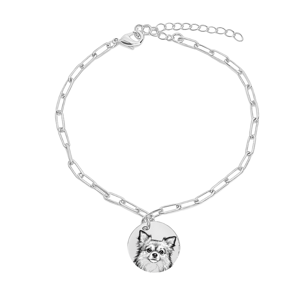 Pulseira Personalizada 1 Medalha Contorno Prata