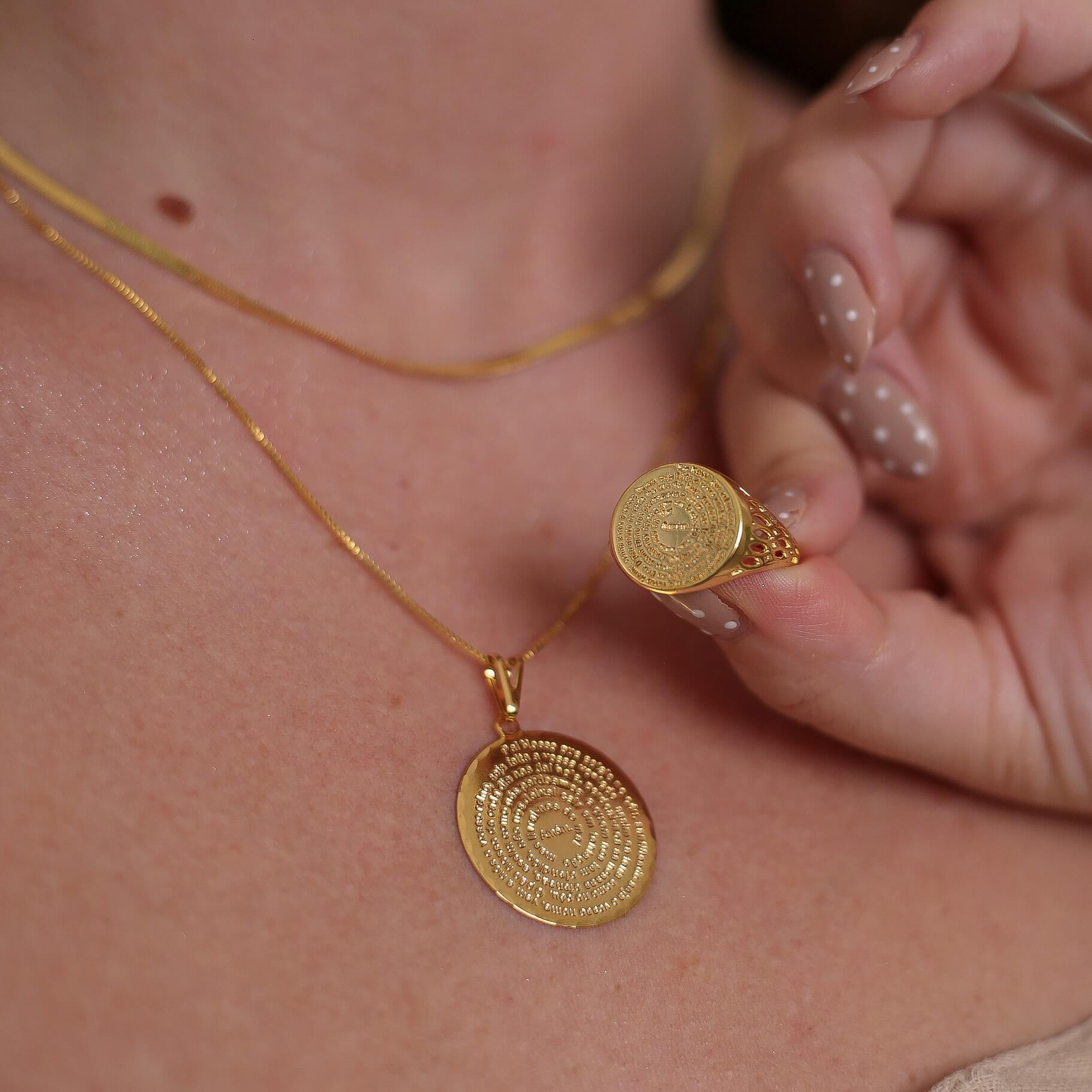 Anel Pai Nosso Circular Ouro