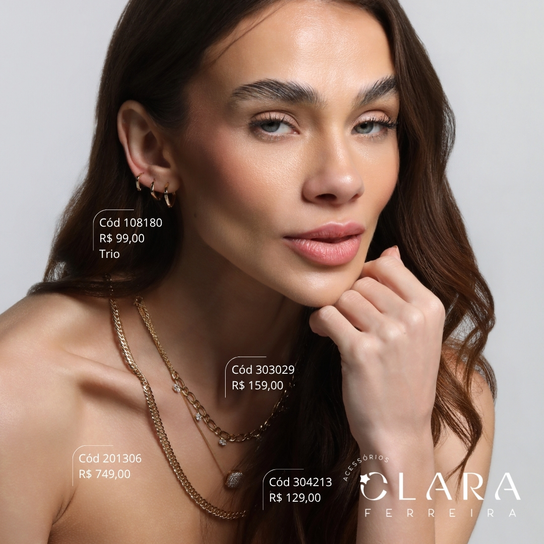 BRINCO KIT TRIO ARGOLINHAS CLICK QUADRADA ARRENDONDADA LISA -11,13 E 15X2MM - Dourado