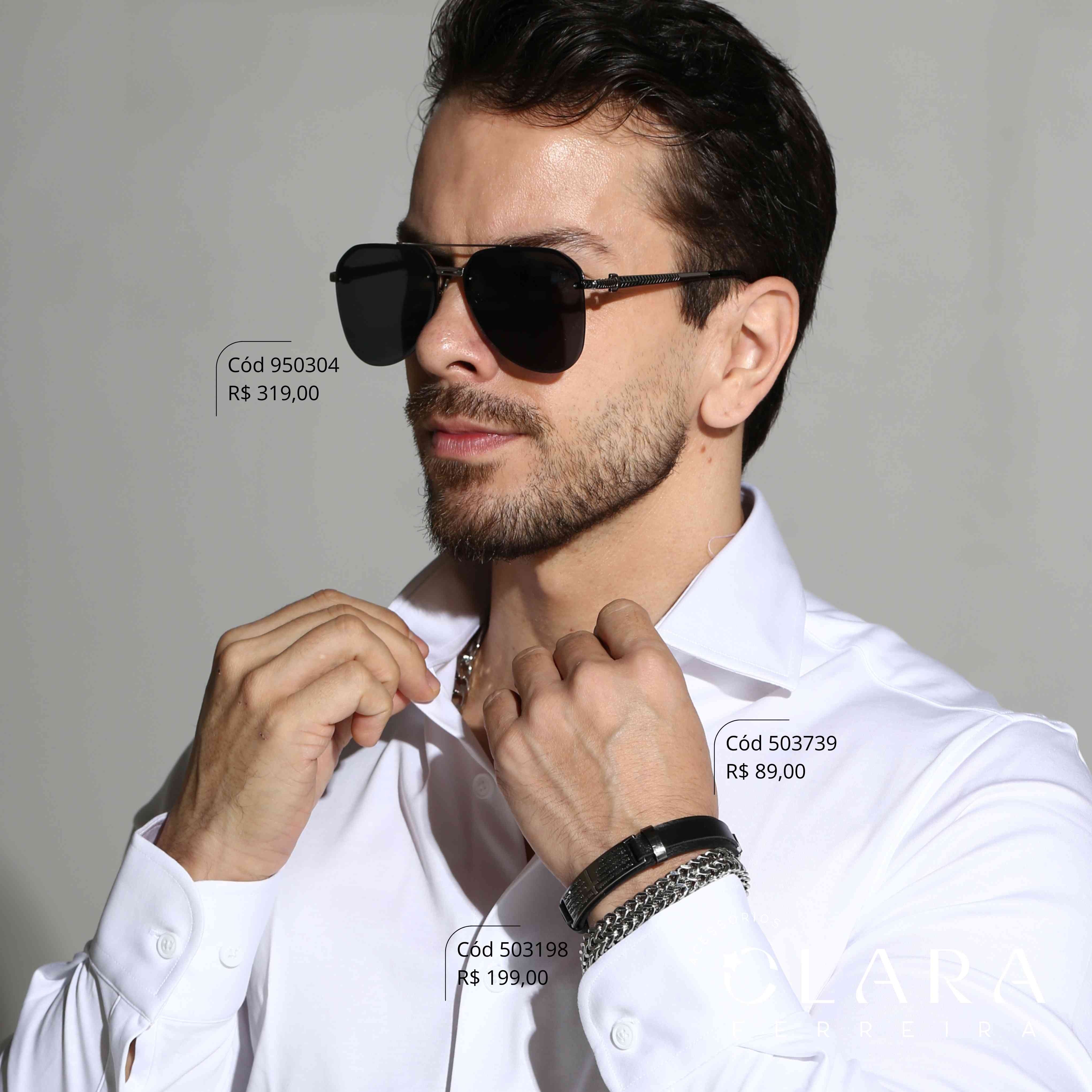 PULSEIRA BRACELETE COURO PRETO E PLACA DE AÇO C/ PAI NOSSO COM CRUZ NO MEIO FECHO GAVETA - 21CM