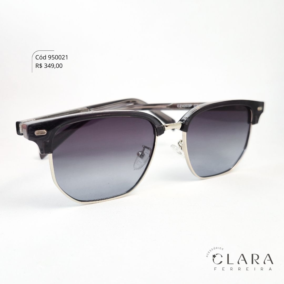 Óculos Solar BROWLINE PRETO - INSPIRAÇÃO RAY-BAN - Lente Anti-impacto Polarizada - CZ4203P-C3