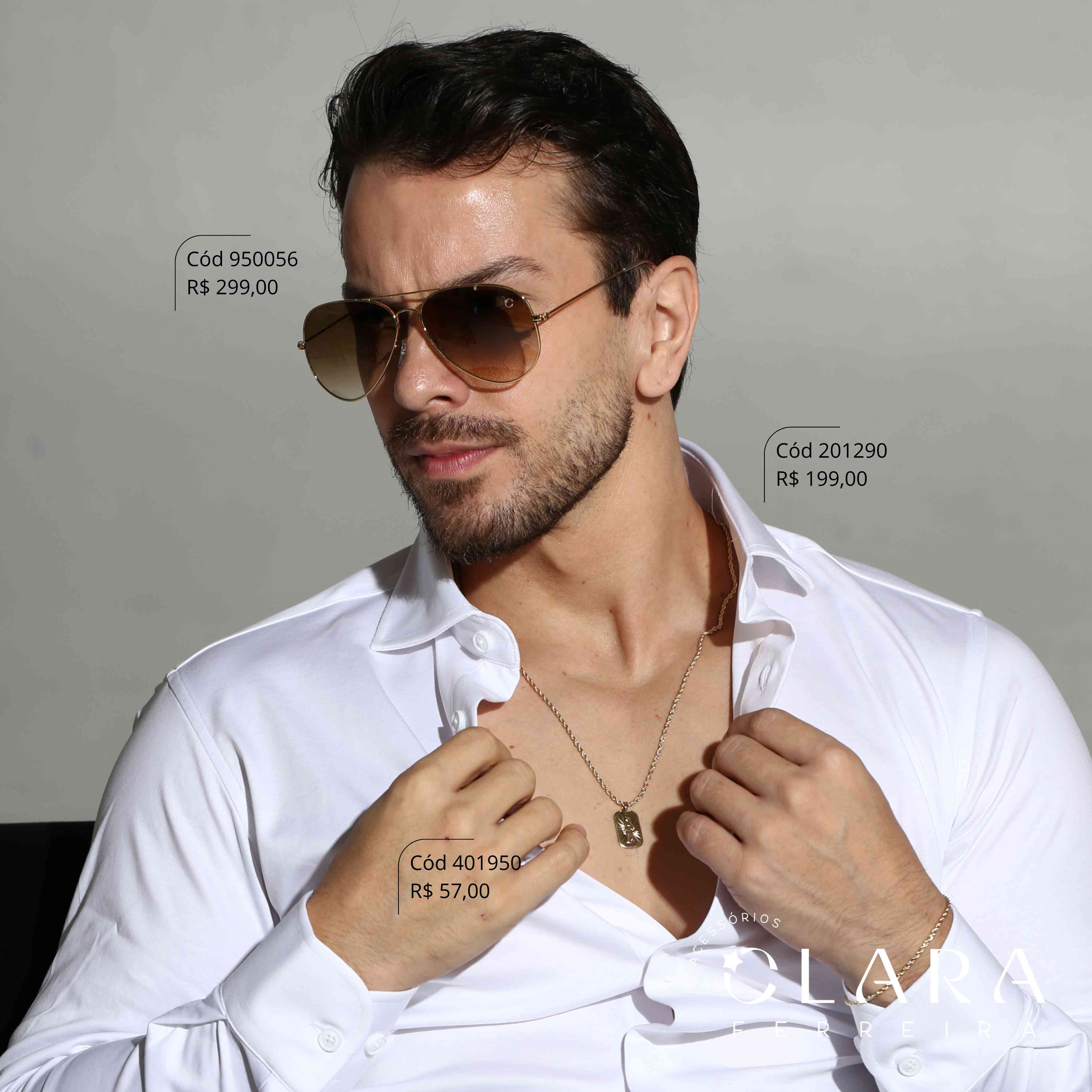 Óculos Solar AVIADOR - INSPIRAÇÃO RAY-BAN - Lente Cristal - SL8393-C2