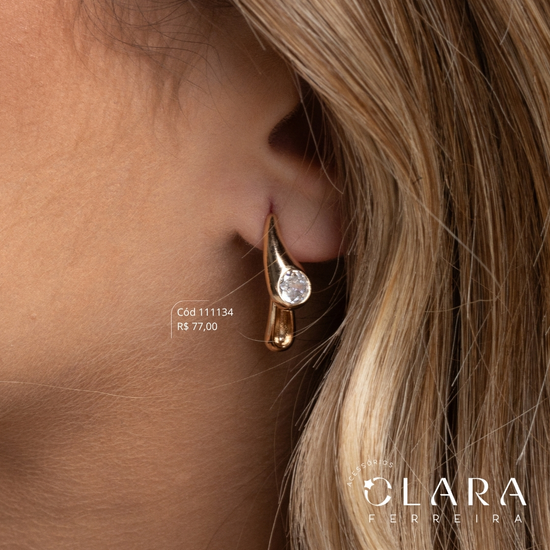 BRINCO EAR JACKET GOTA - 10MM - Dourado