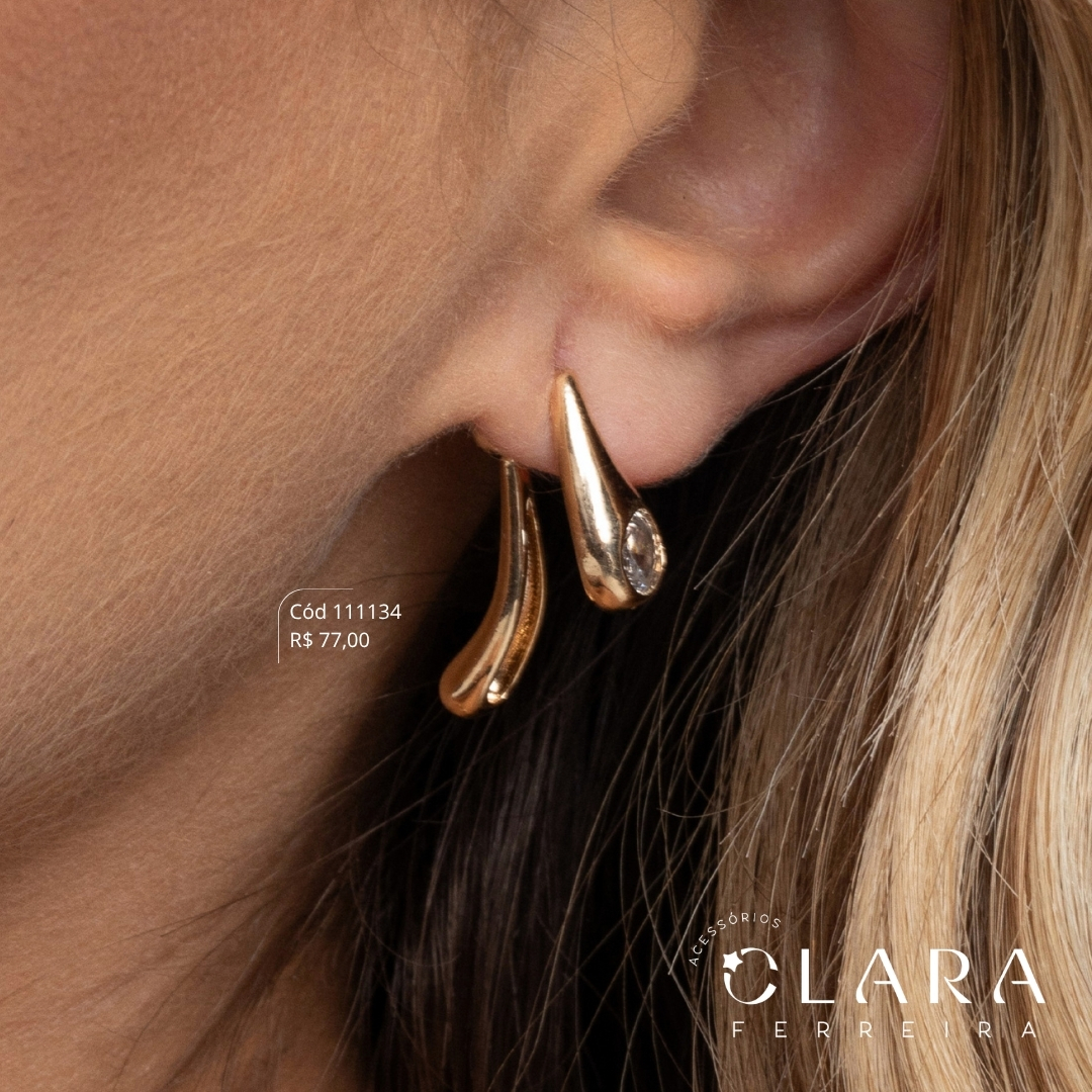 BRINCO EAR JACKET GOTA - 10MM - Dourado