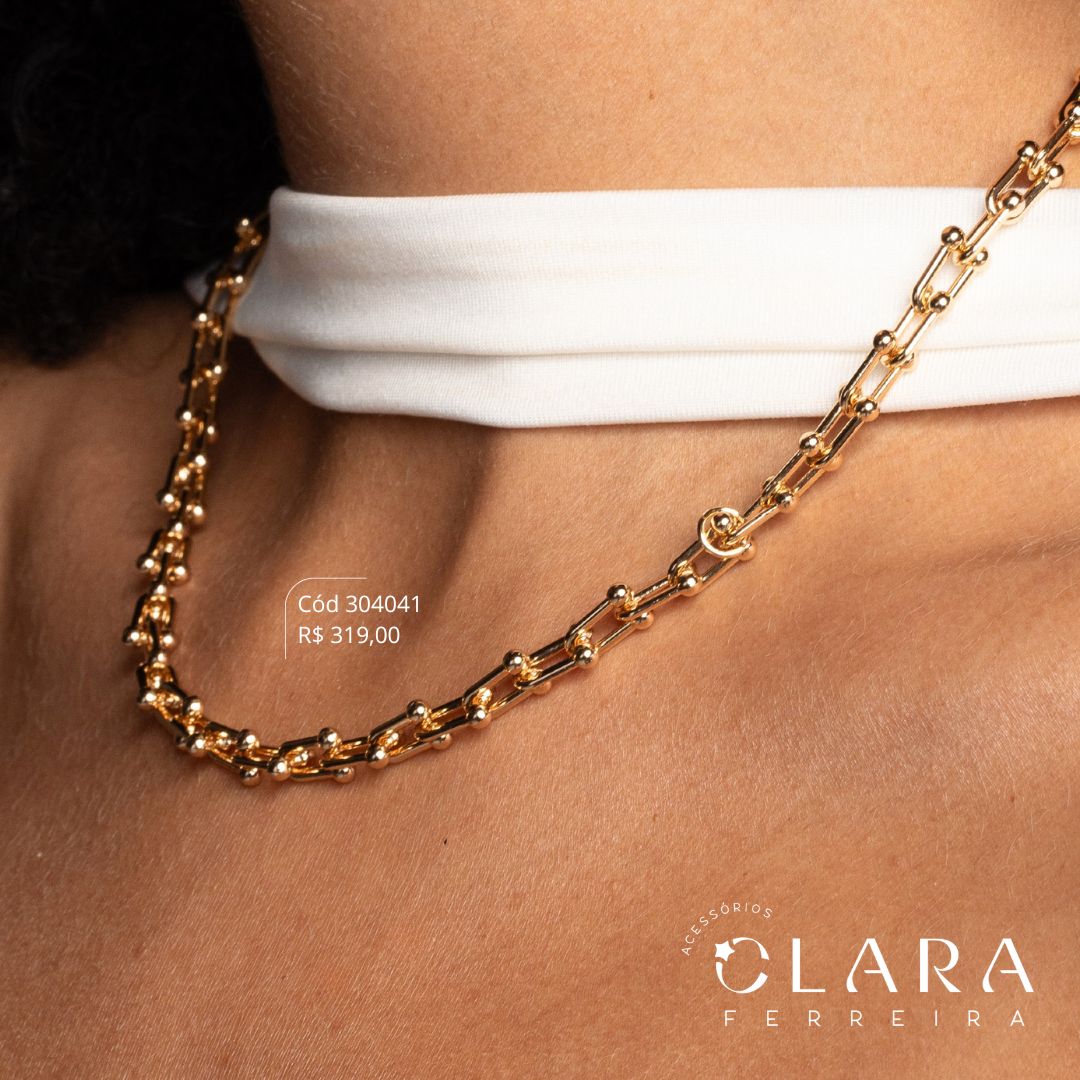 COLAR ELOS TIFFANYS - 7MM - 45CM - Dourado