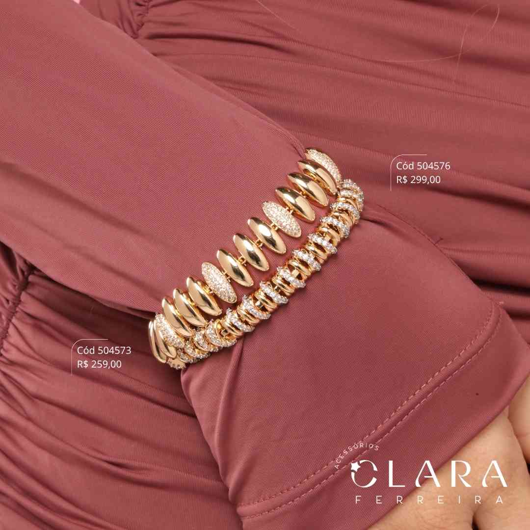 PULSEIRA ESTILO RELÓGIO FIO TRANÇADO MICROZIRCÔNIAS C/ GAVETA FECHO ITALIANO - 17CM - Dourado