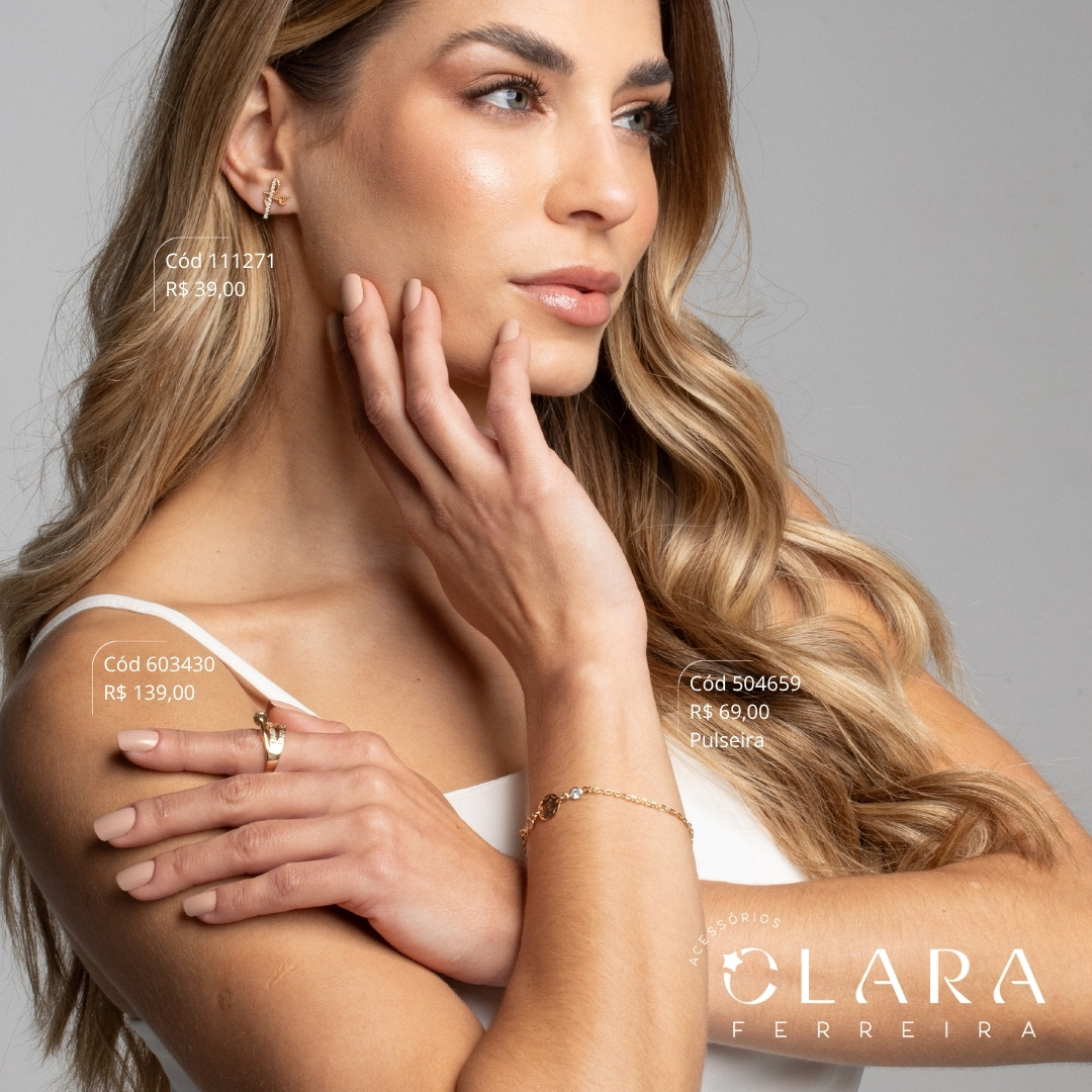 PULSEIRA ELO CARTIER C/ MEDALHA FÉ 10MM VAZADA E 2 TIFF 4MM FIXAS - 17CM - Dourado