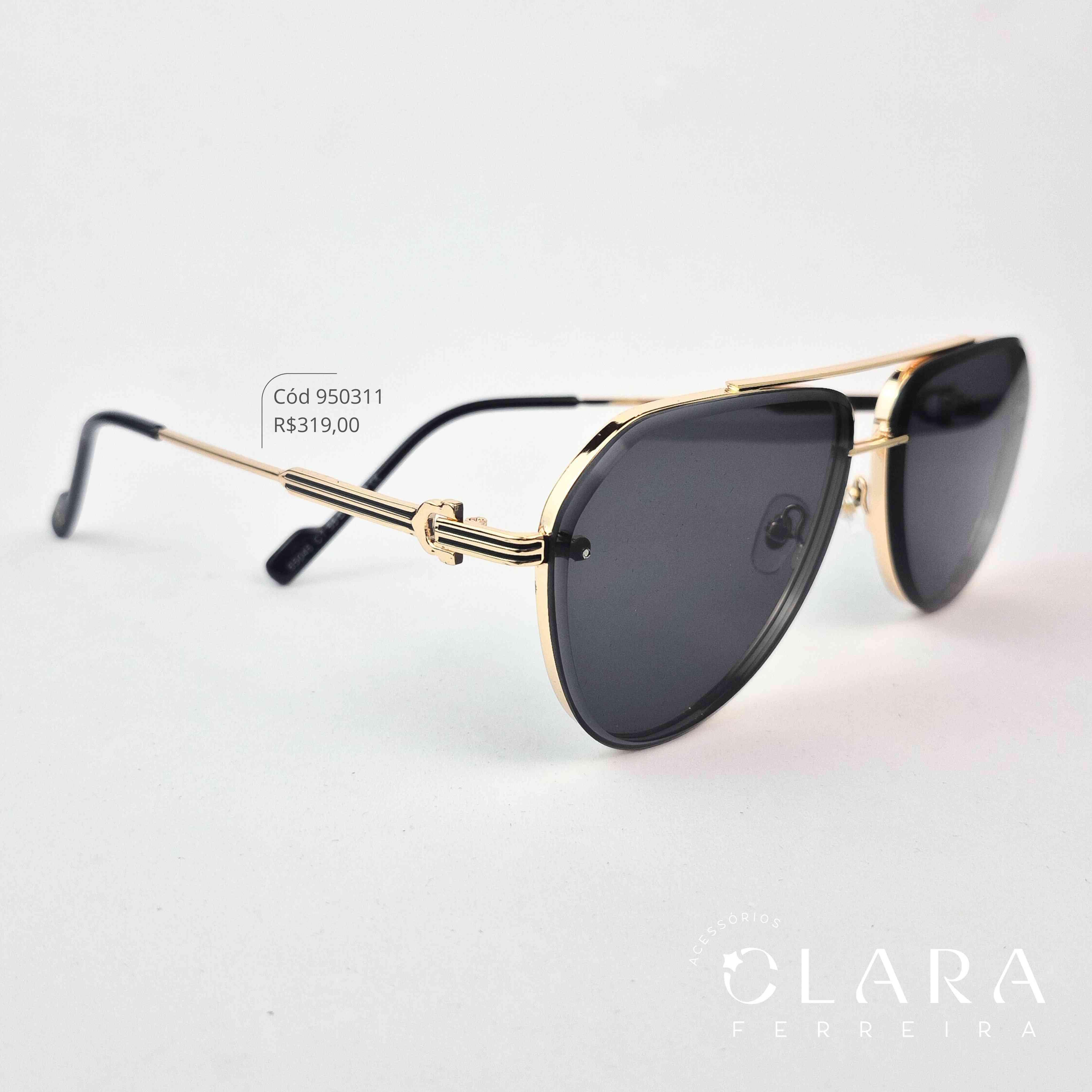 Óculos Solar AVIADOR ARMAÇÃO EM METAL – INSPIRAÇÃO RAY-BAN - Lente Resina - 65045-C1
