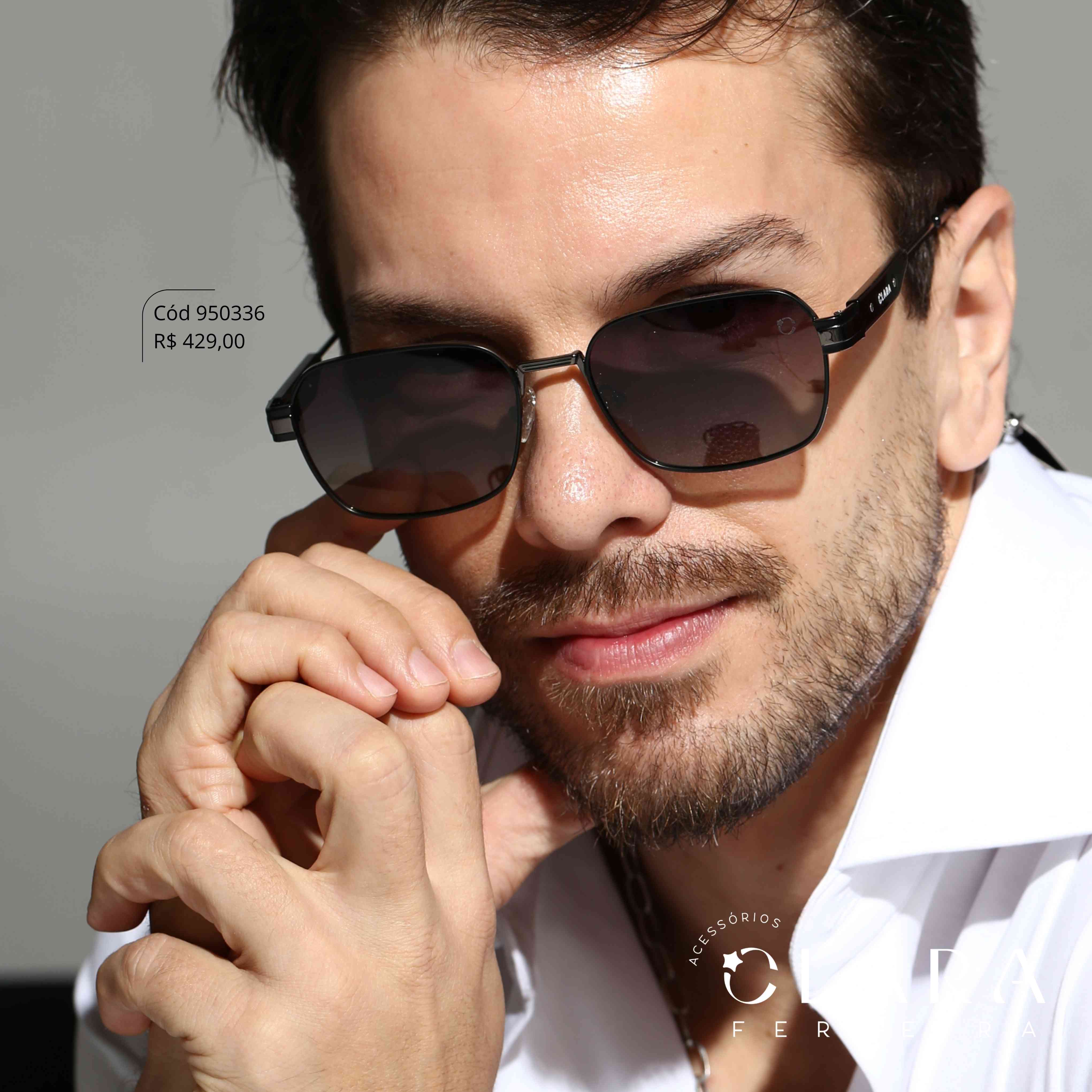 Óculos Solar QUADRADA ARMAÇÃO EM METAL - INSPIRAÇÃO RAY-BAN - Lente Anti-impacto Polarizada - ZZ4431P-C4