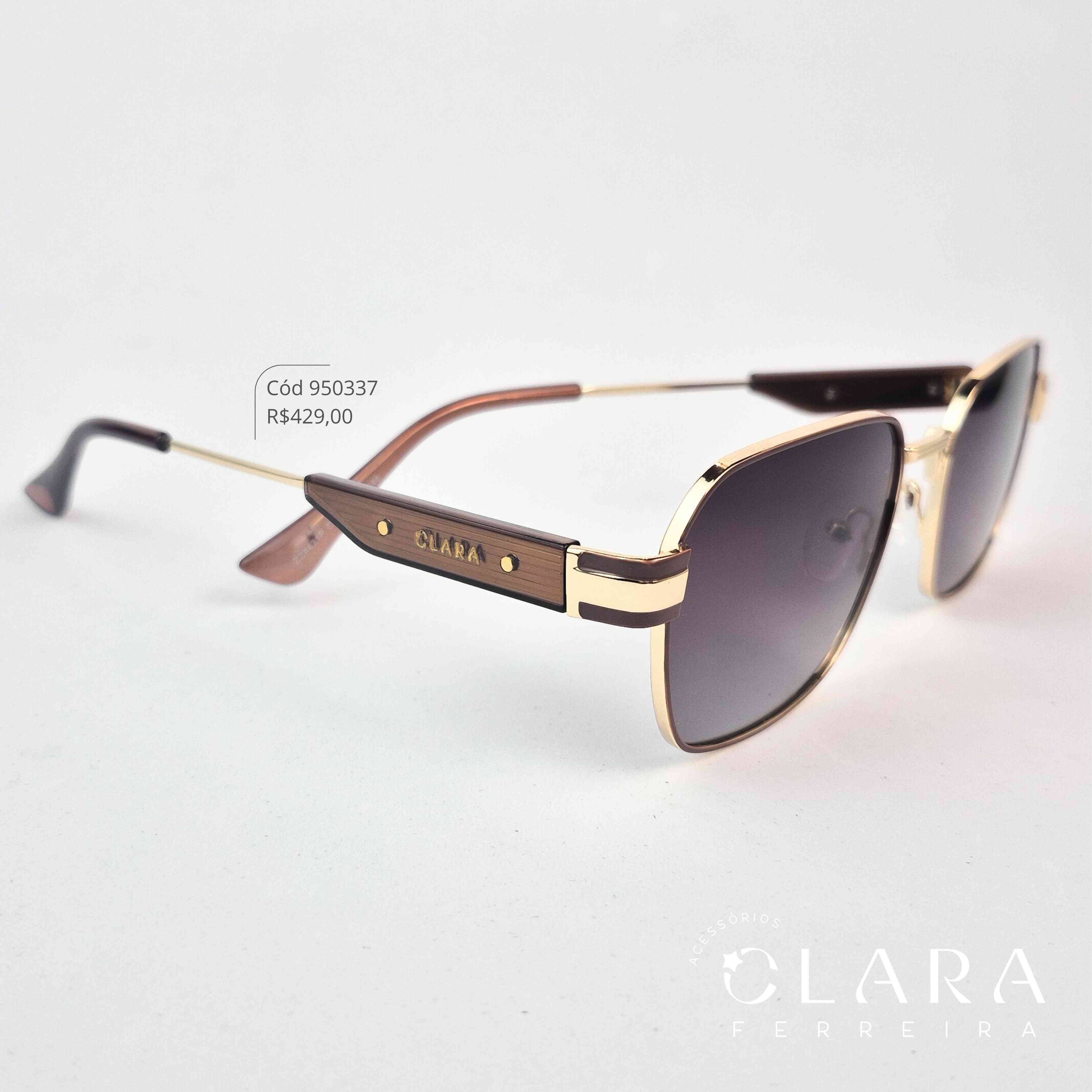 Óculos Solar QUADRADO  ARMAÇÃO EM METAL - INSPIRAÇÃO RAY-BAN - Lente Anti-impacto Polarizada - ZZ4431P-C2
