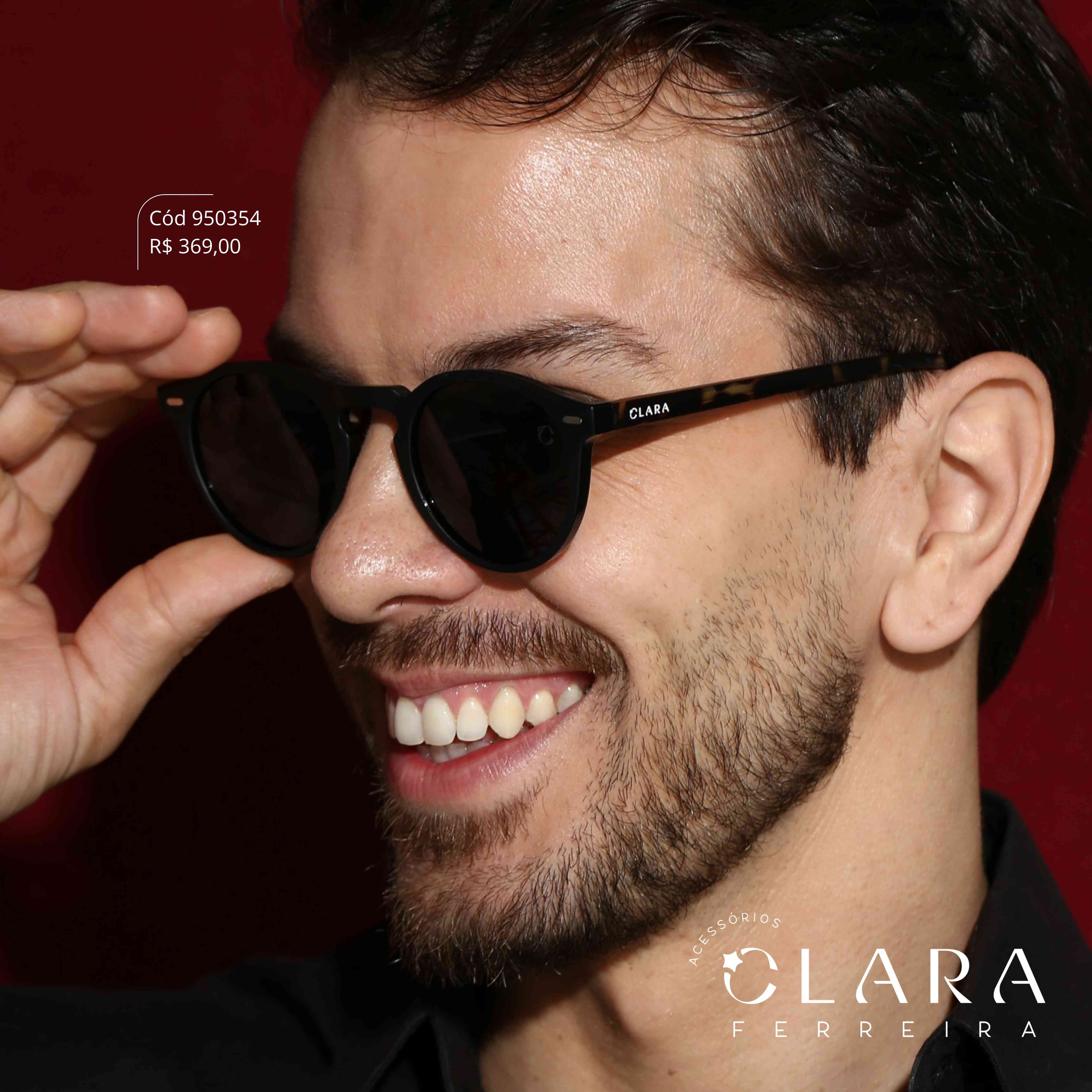 Óculos Solar REDONDO PRETO - INSPIRAÇÃO RAY-BAN - Lente Anti-impacto Polarizada - HA10183B-C3