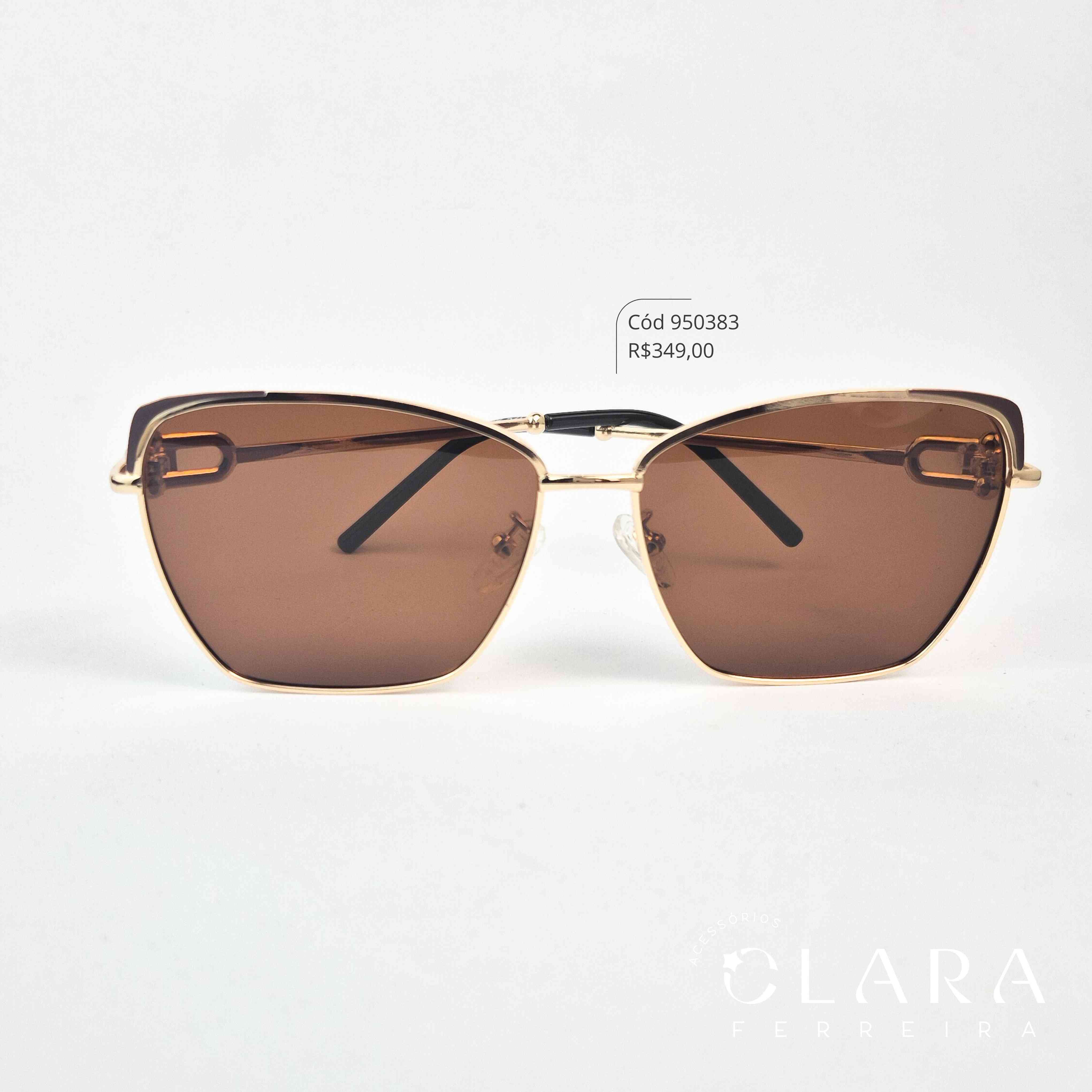 Óculos Solar GATINHO ARMAÇÃO EM METAL - INSPIRAÇÃO TIFFANY - Lente Anti-impacto Polarizada - SZ7782P-C3