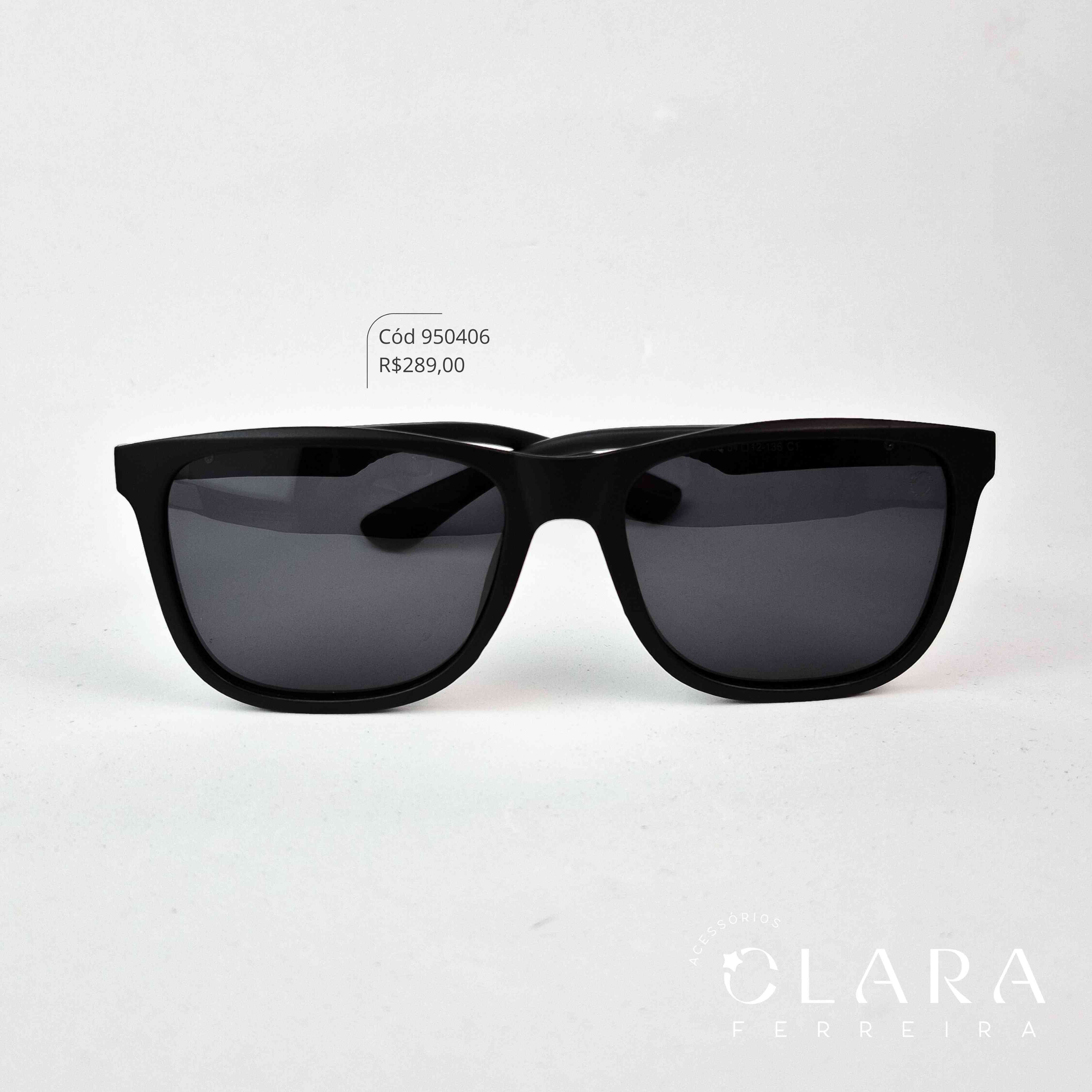 Óculos Solar MASCULINO QUADRADO PRETO - INSPIRAÇÃO RAY-BAN - Lente Anti-impacto Polarizada - P330-C1