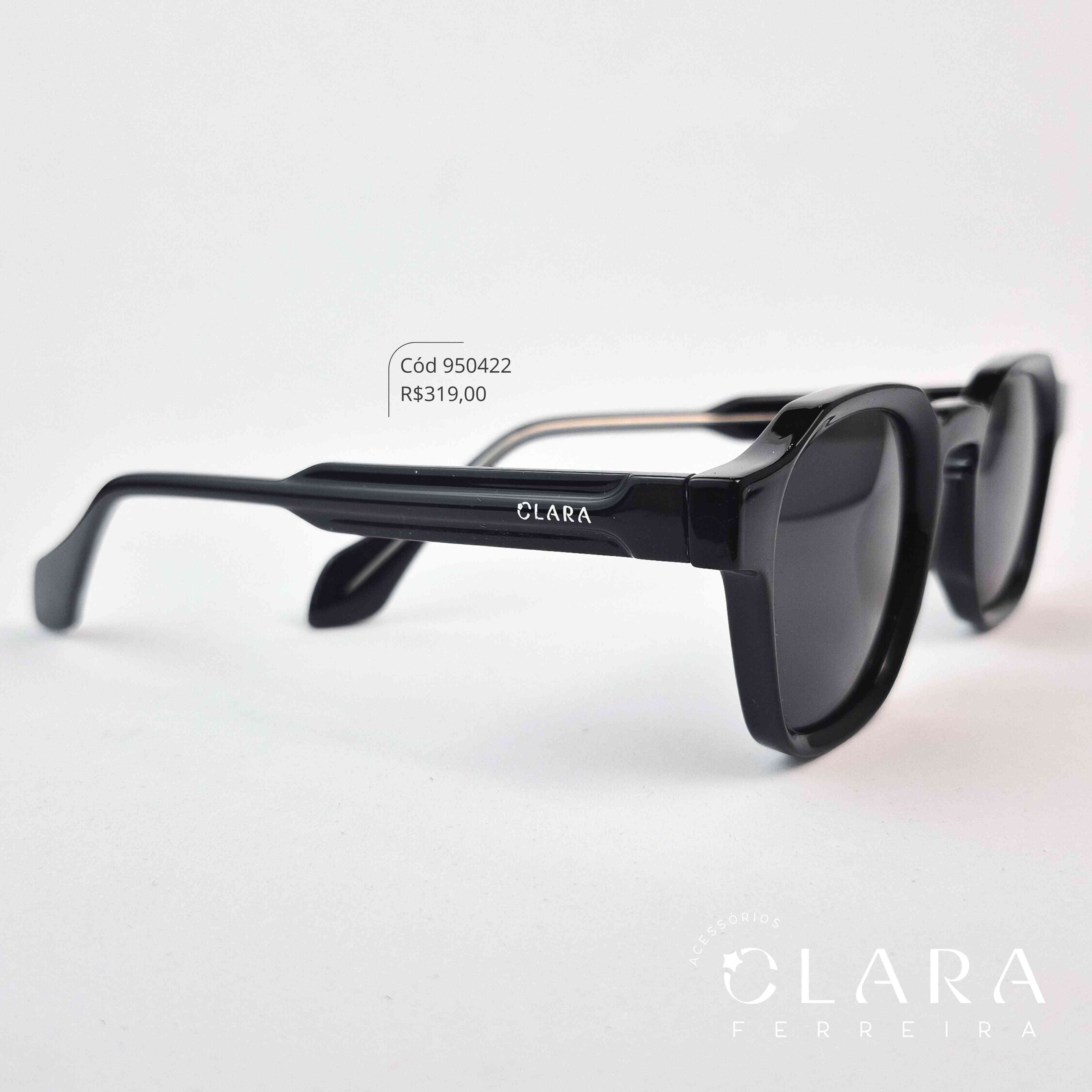 Óculos Solar REDONDO PRETO - INSPIRAÇÃO RAY-BAN - Lente Anti-impacto Polarizada - BK1001-C1