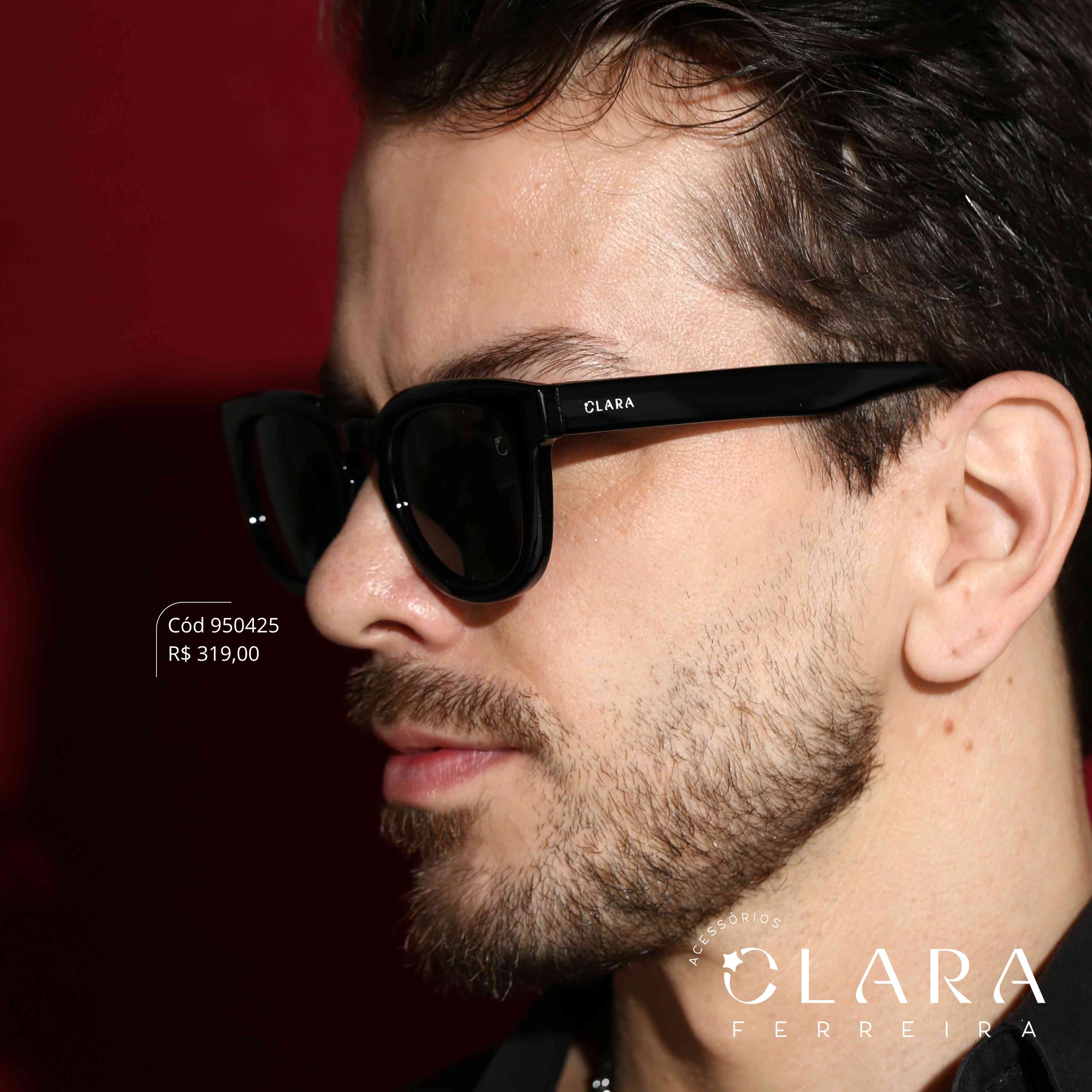 Óculos Solar REDONDO PRETO - INSPIRAÇÃO RAY-BAN - Lente Anti-impacto Polarizada - BK1019-C1