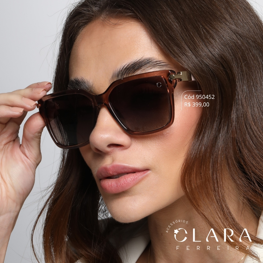 Óculos Solar QUADRADO MARROM FUMÊ INSPIRAÇÃO TIFFANY - Lente Anti-impacto Polarizada - AL9638P-C3