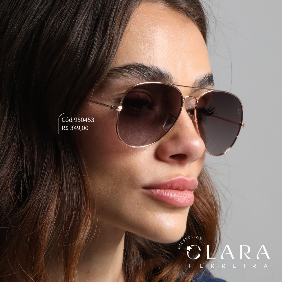 Óculos Solar AVIADOR ARMAÇÃO EM METAL - INSPIRAÇÃO RAY-BAN - Lente Anti-impacto Polarizada - 71082-C3