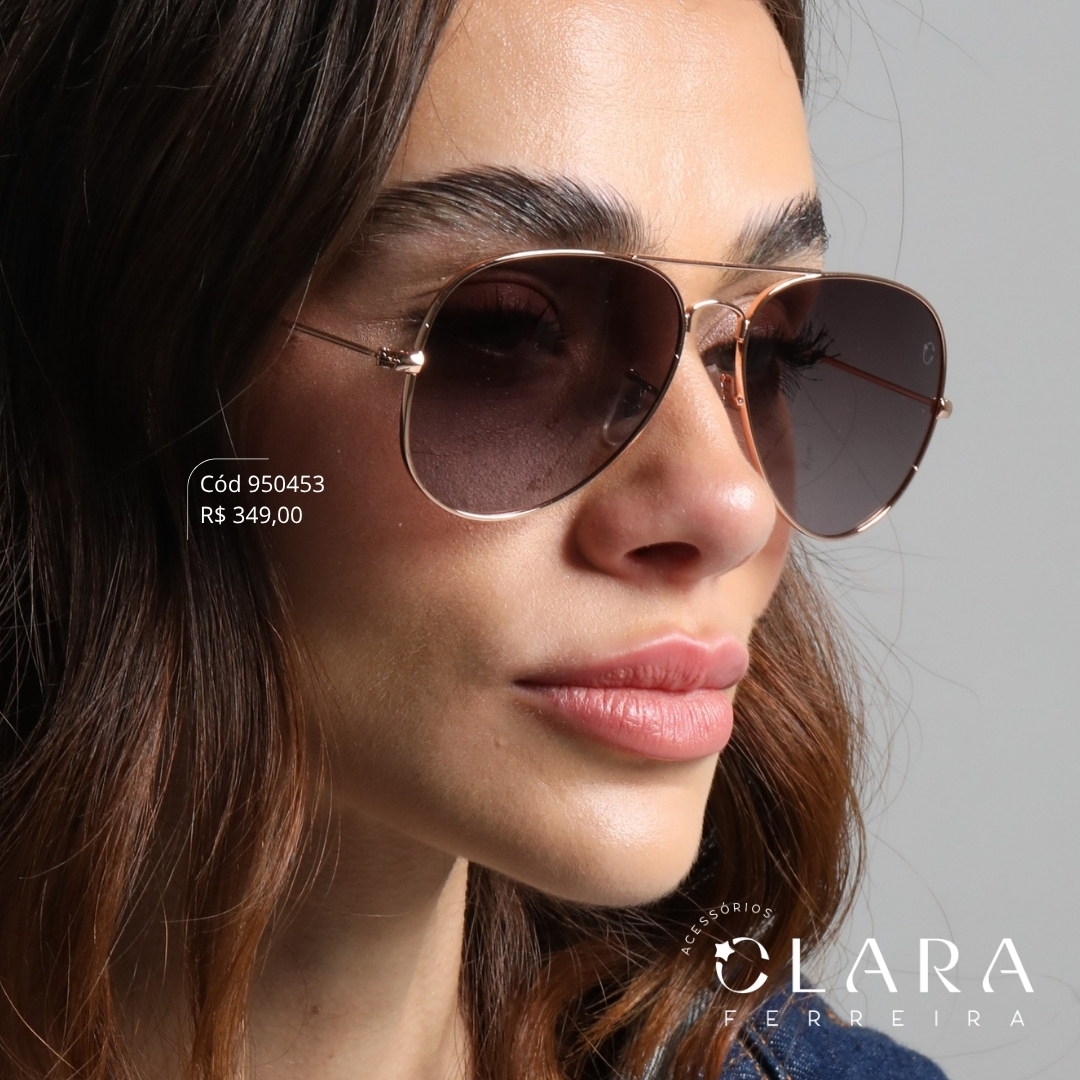 Óculos Solar AVIADOR ARMAÇÃO EM METAL - INSPIRAÇÃO RAY-BAN - Lente Anti-impacto Polarizada - 71082-C3