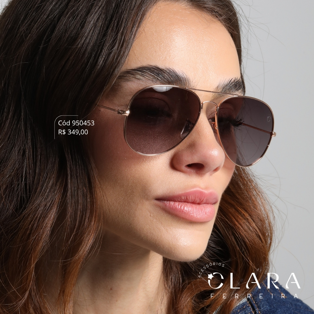Óculos Solar AVIADOR ARMAÇÃO EM METAL - INSPIRAÇÃO RAY-BAN - Lente Anti-impacto Polarizada - 71082-C3