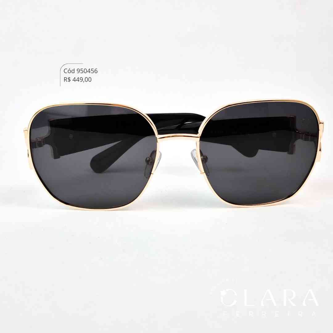 Óculos Solar REDONDO ARMAÇÃO EM METAL - INSPIRAÇÃO CHANEL - Lente Anti-impacto Polarizada - BL6125P-C1