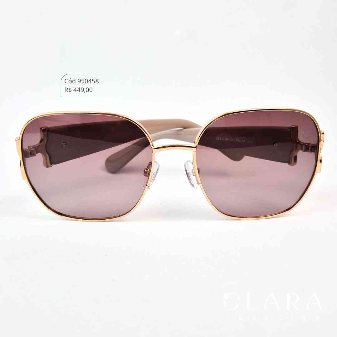 Óculos Solar REDONDO ARMAÇÃO EM METAL - INSPIRAÇÃO CHANEL - Lente Anti-impacto Polarizada - BL6125P-C3