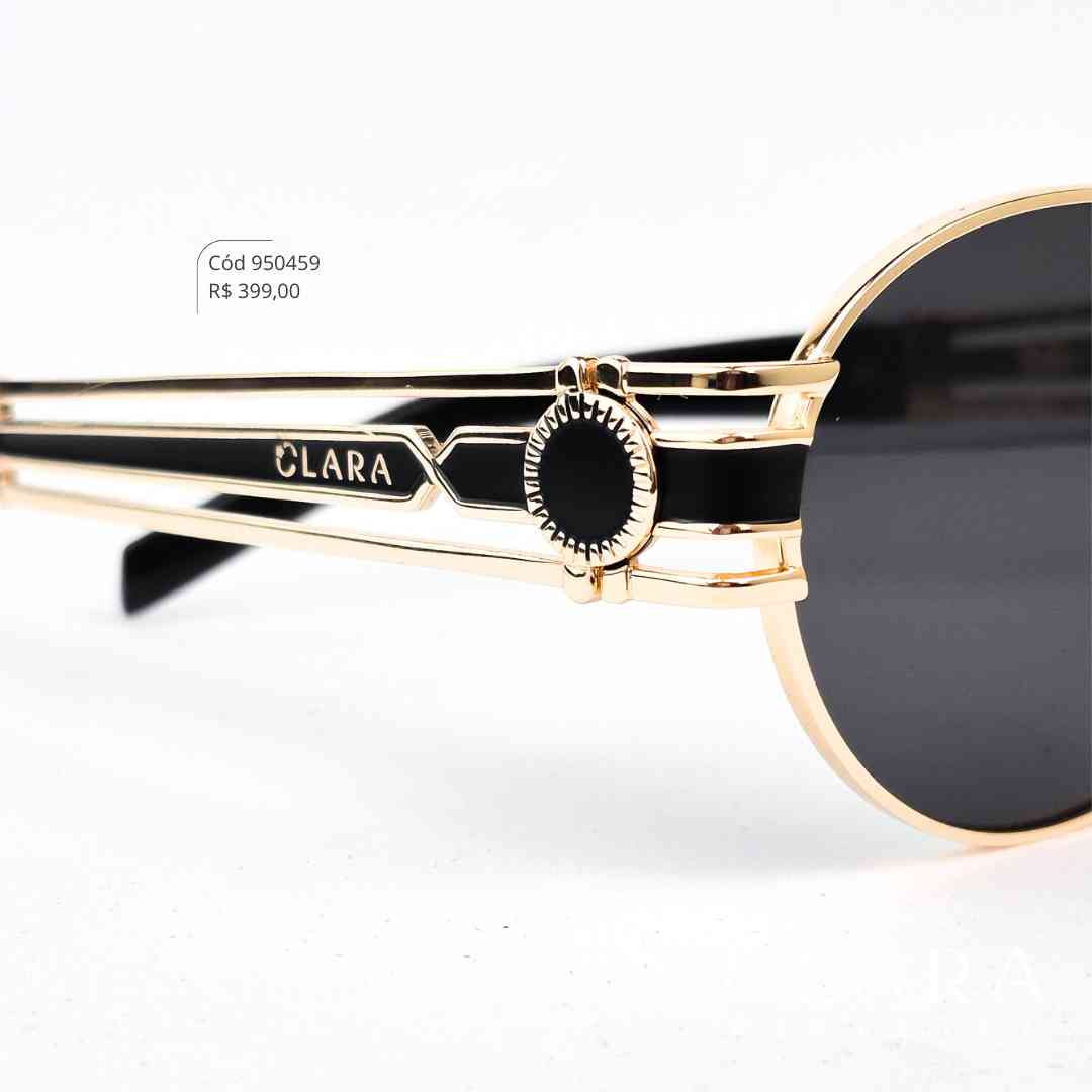 Óculos Solar REDONDO ARMAÇÃO EM METAL - INSPIRAÇÃO CHANEL - Lente Anti-impacto Polarizada - BL6115P-C1