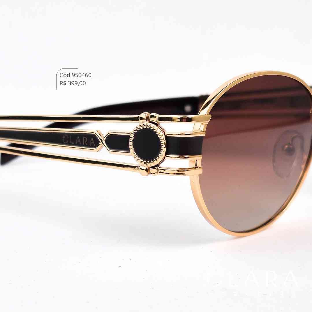 Óculos Solar REDONDO ARMAÇÃO EM METAL - INSPIRAÇÃO CHANEL - Lente Anti-impacto Polarizada - BL6115P-C2