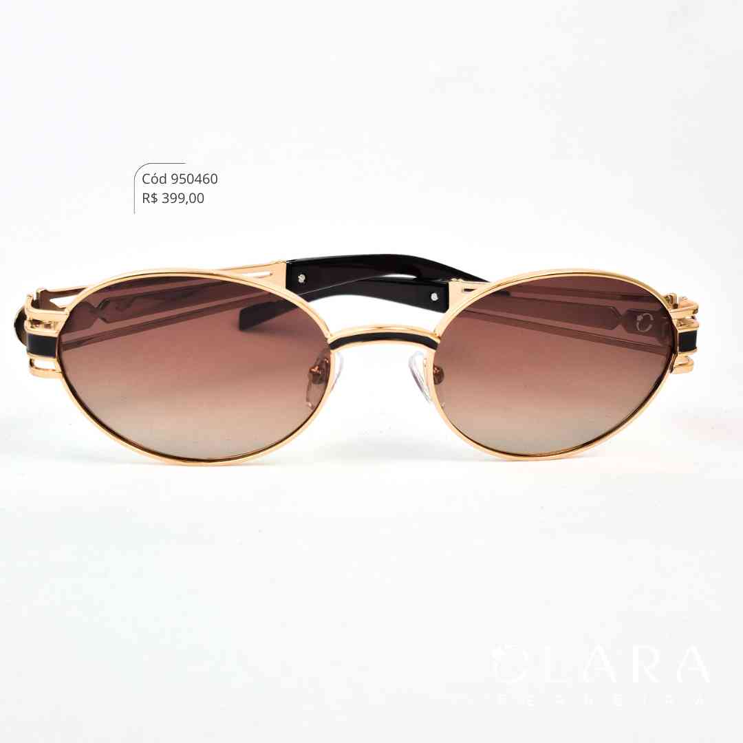 Óculos Solar REDONDO ARMAÇÃO EM METAL - INSPIRAÇÃO CHANEL - Lente Anti-impacto Polarizada - BL6115P-C2