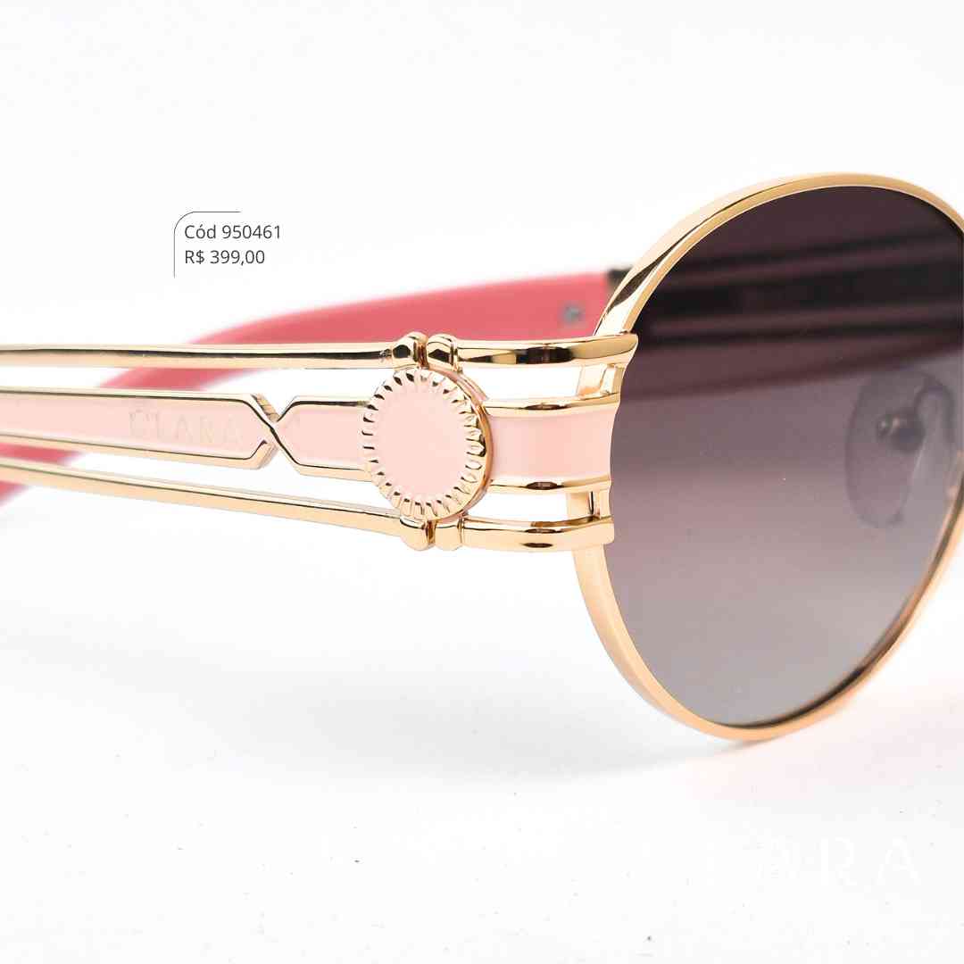 Óculos Solar REDONDO ARMAÇÃO EM METAL - INSPIRAÇÃO CHANEL - Lente Anti-impacto Polarizada - BL6115P-C3
