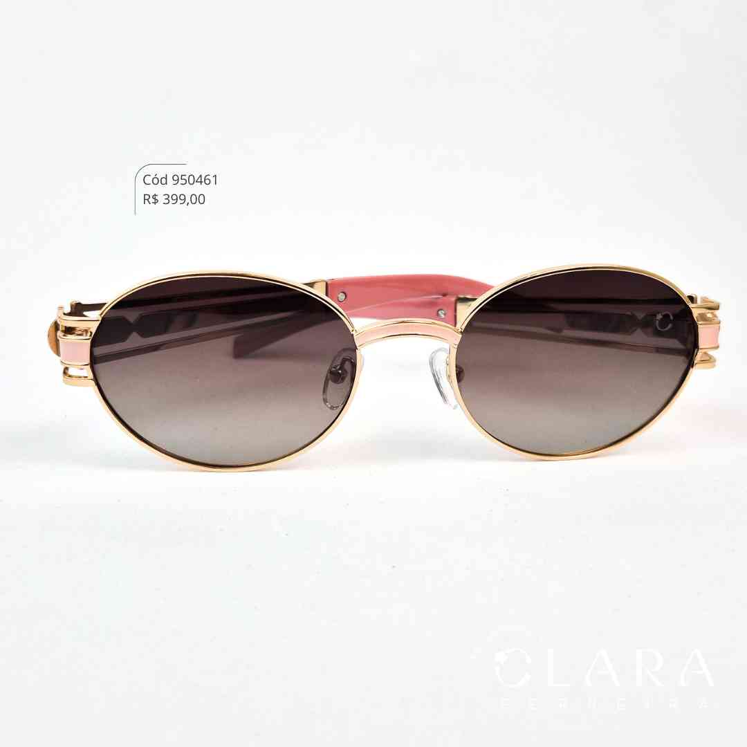 Óculos Solar REDONDO ARMAÇÃO EM METAL - INSPIRAÇÃO CHANEL - Lente Anti-impacto Polarizada - BL6115P-C3