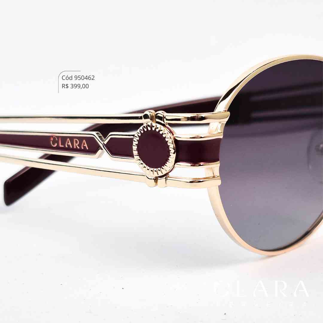 Óculos Solar REDONDO ARMAÇÃO EM METAL - INSPIRAÇÃO CHANEL - Lente Anti-impacto Polarizada - BL6115P-C5