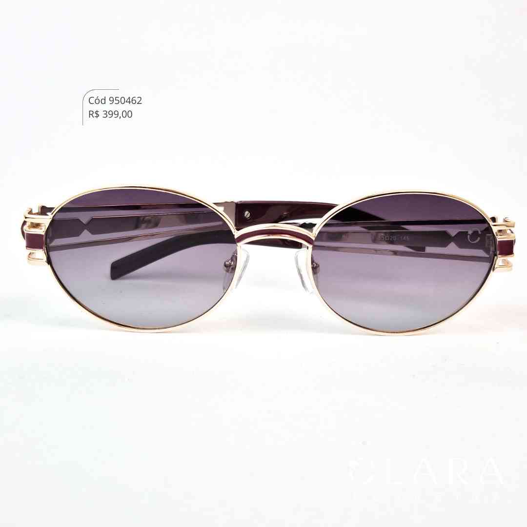 Óculos Solar REDONDO ARMAÇÃO EM METAL - INSPIRAÇÃO CHANEL - Lente Anti-impacto Polarizada - BL6115P-C5
