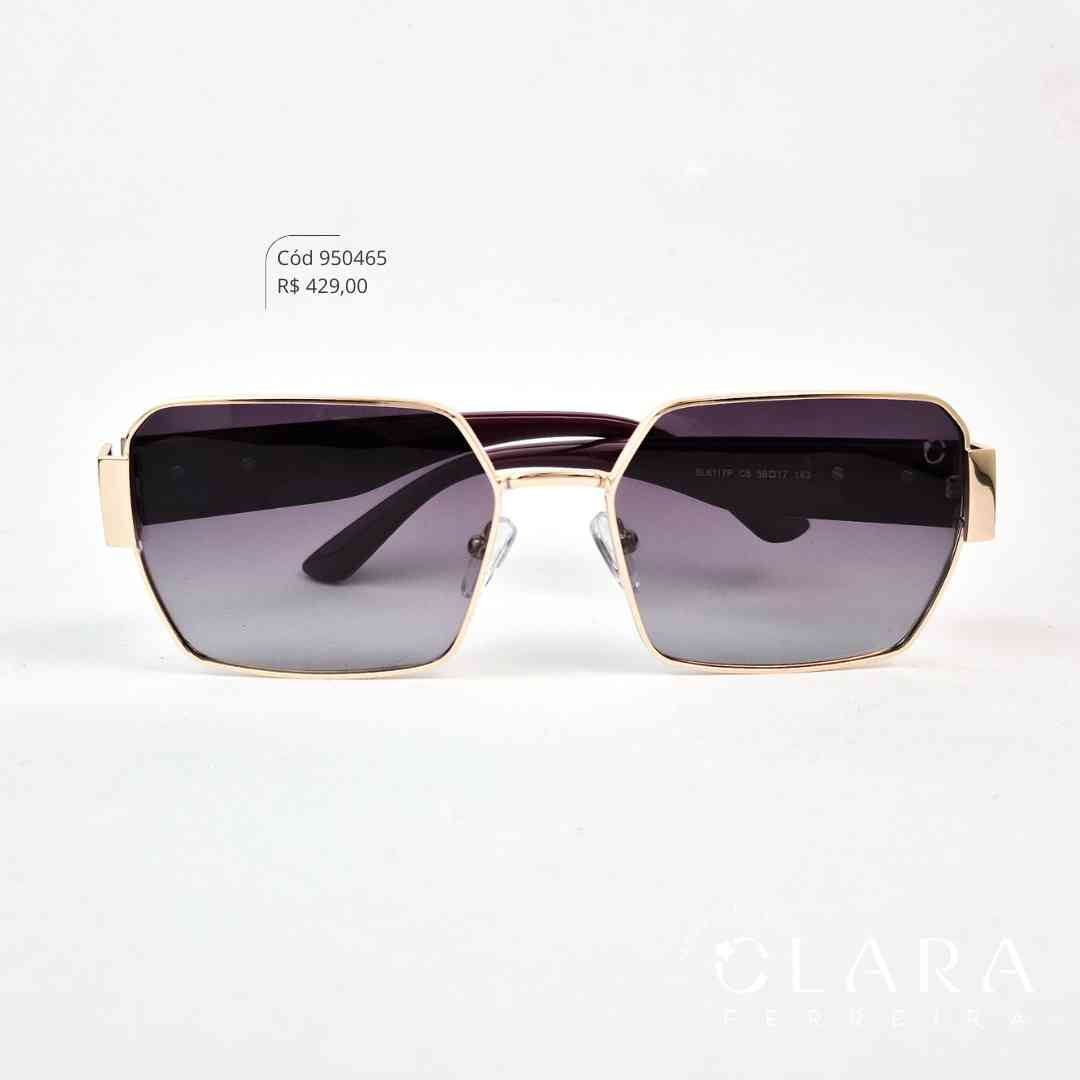 Óculos Solar QUADRADO ARMAÇÃO EM METAL INSPIRAÇÃO PRADA - Lente Anti-impacto Polarizada - BL6117P-C5