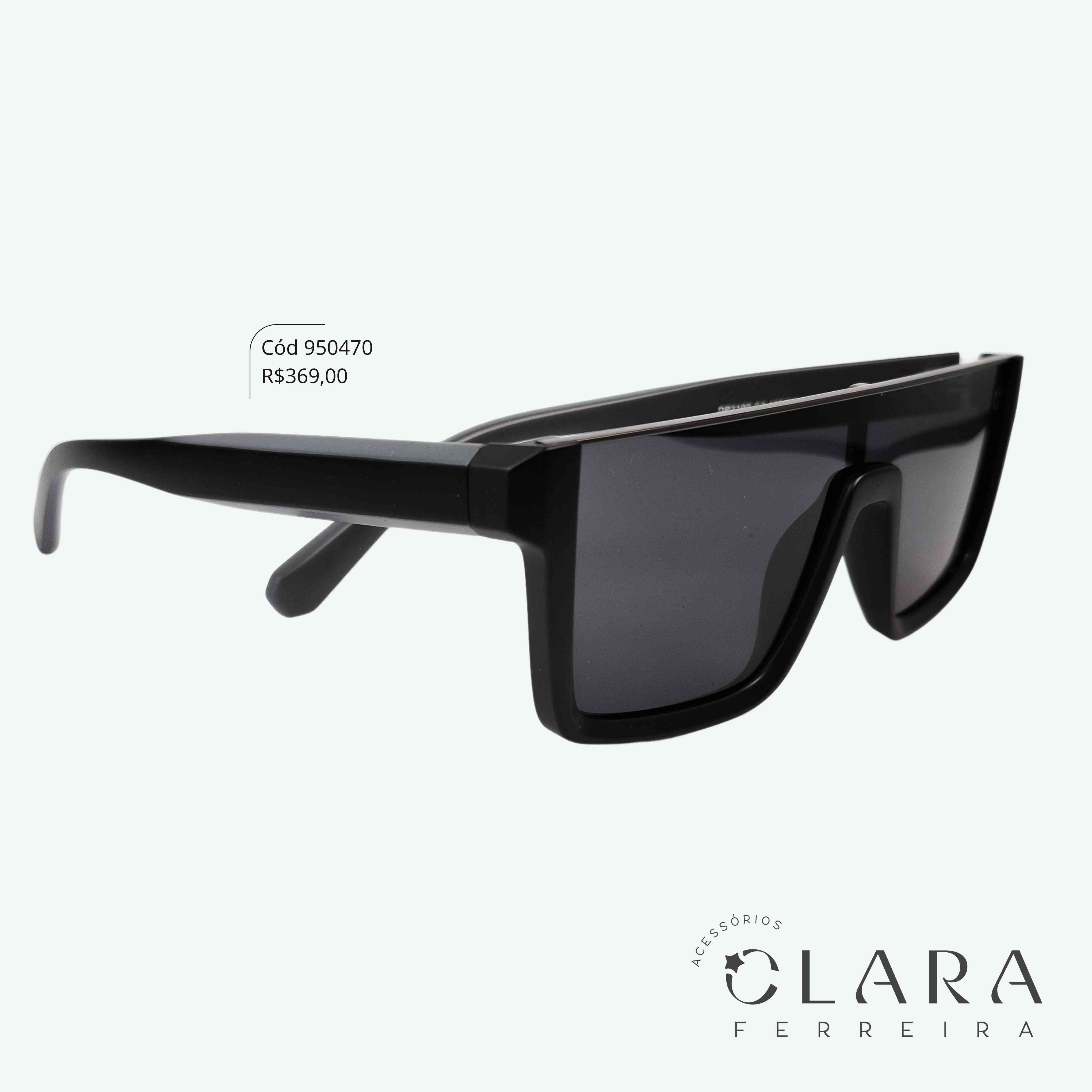 Óculos Solar MASCULINO QUADRADO PRETO - INSPIRAÇÃO RAY-BAN - Lente Anti-impacto Polarizada - DP2192-C2