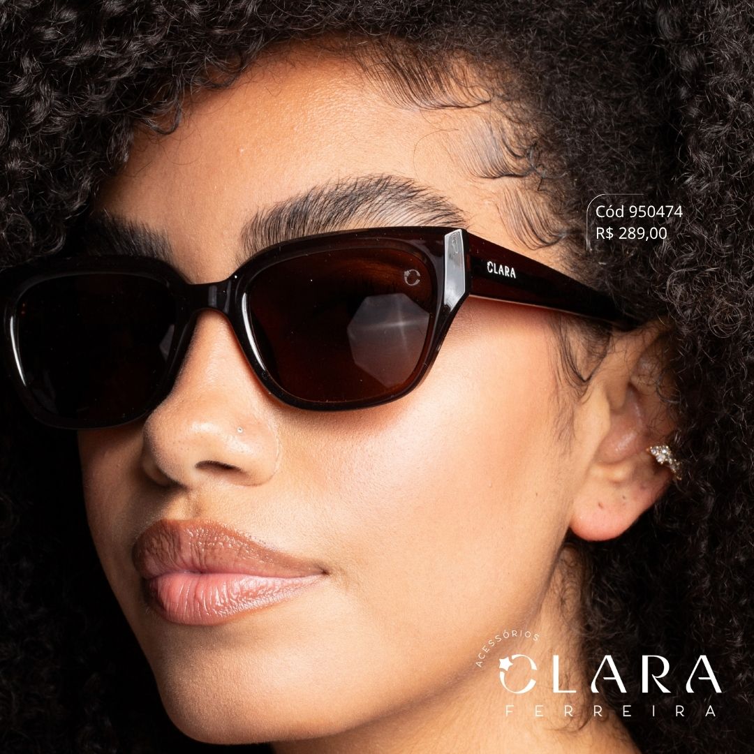 Óculos Solar QUADRADO MARROM - INSPIRAÇÃO RAY-BAN - Lente Anti-impacto Polarizada - BZ027-C5