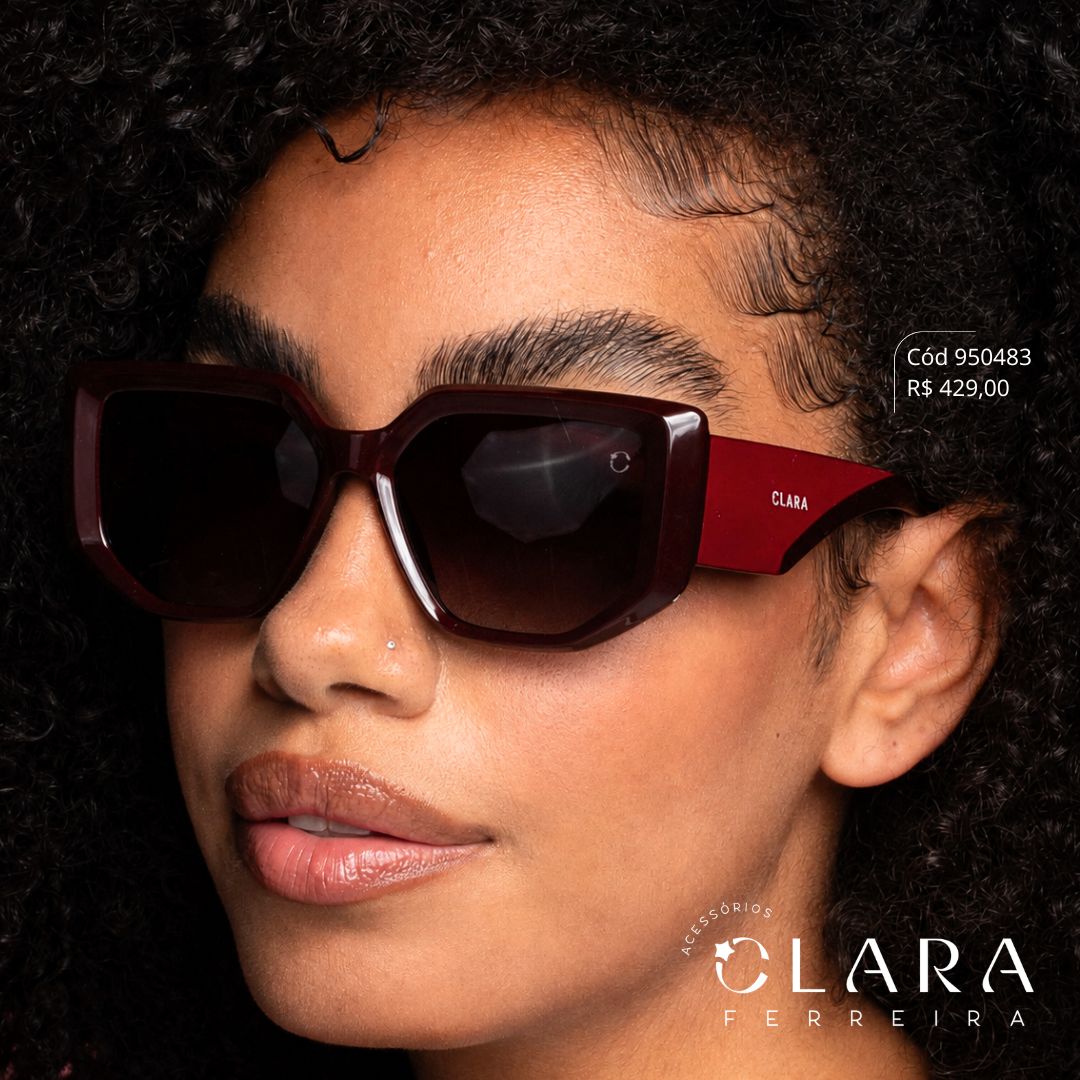Óculos Solar QUADRADO VINHO - INSPIRAÇÃO GUCCI - Lente Anti-impacto Polarizada - MP9335-C6