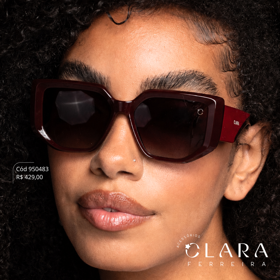 Óculos Solar QUADRADO VINHO - INSPIRAÇÃO GUCCI - Lente Anti-impacto Polarizada - MP9335-C6