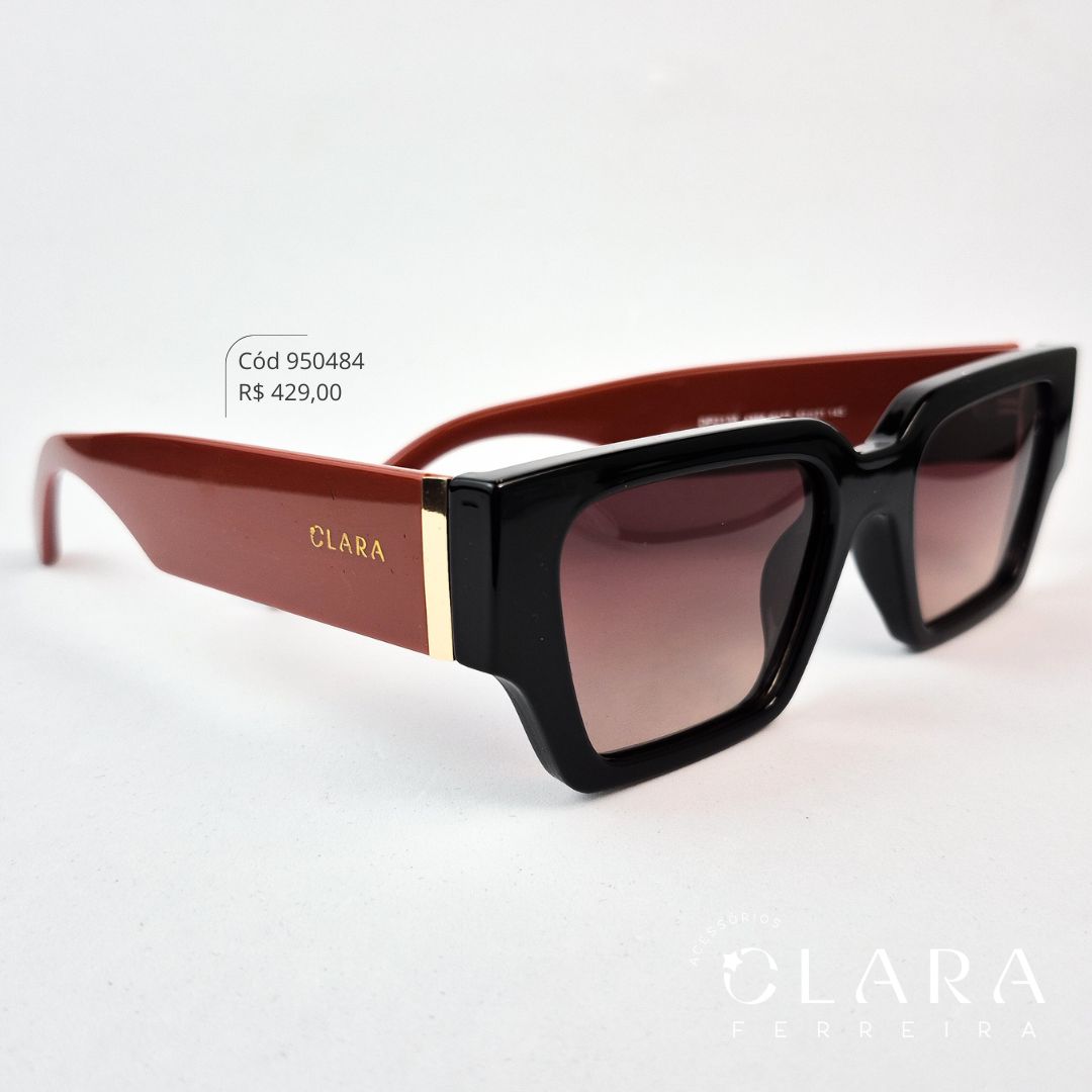 Óculos Solar QUADRADO MARROM - INSPIRAÇÃO GUCCI - Lente Anti-impacto Polarizada - DP2135-A898-P126